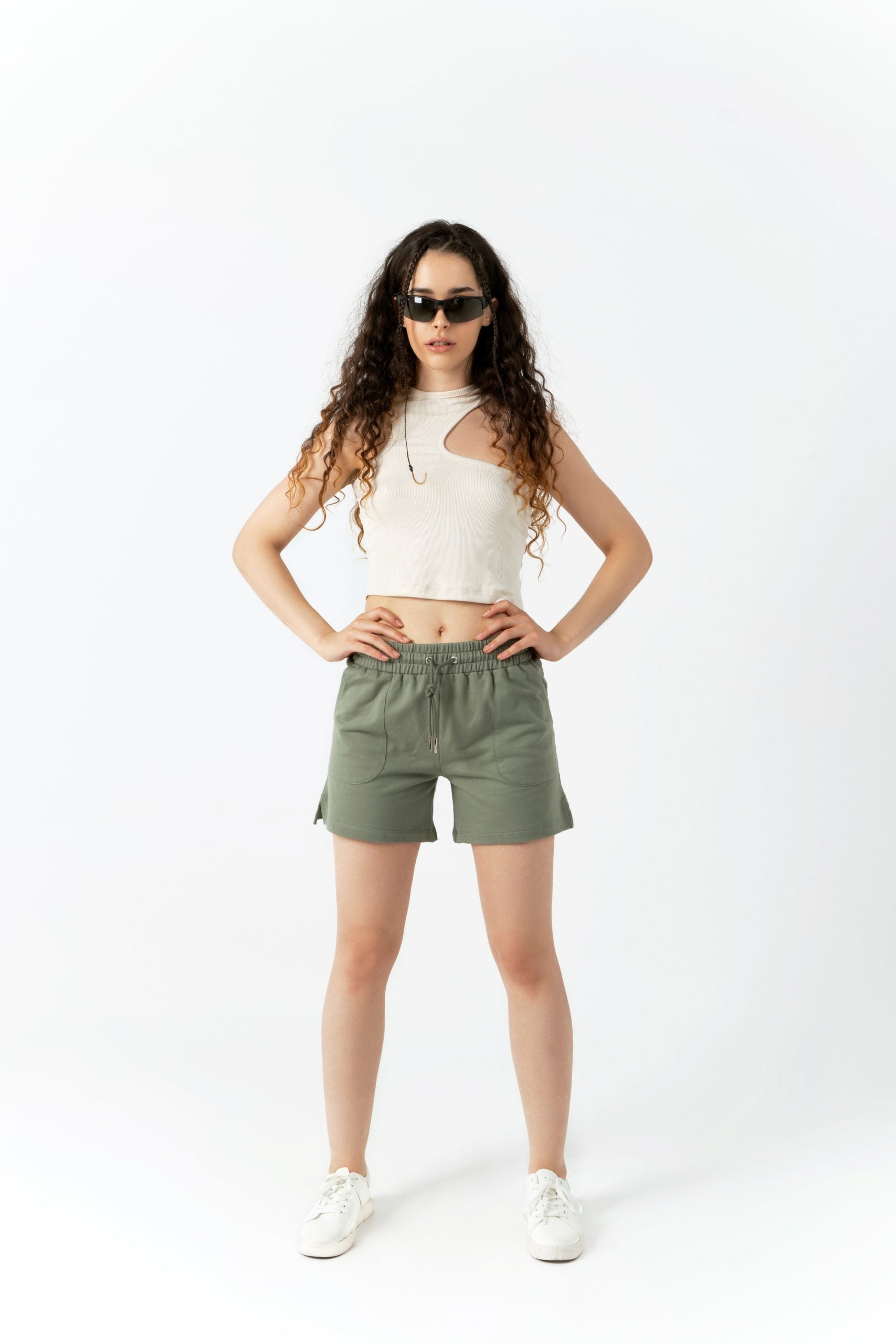 ELASTIC WAIST PLAIN SHORT S23W130