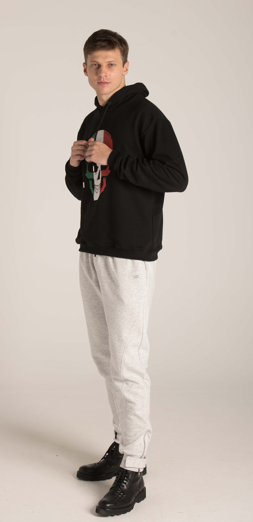 SIDE ZIP PLAIN SWEAT PANTS W23M131