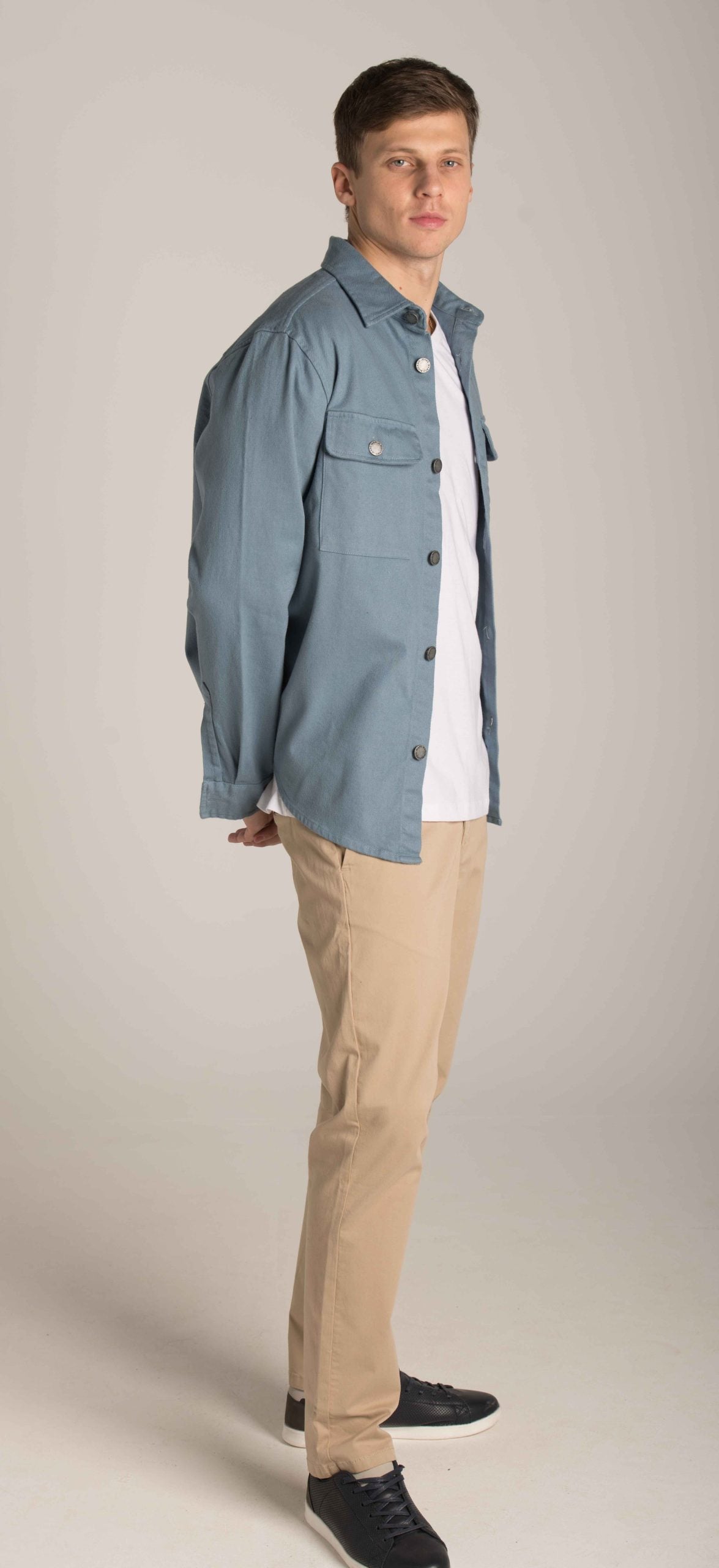 PATCH POCKETS PLAIN OVERSHIRT W23MSH107