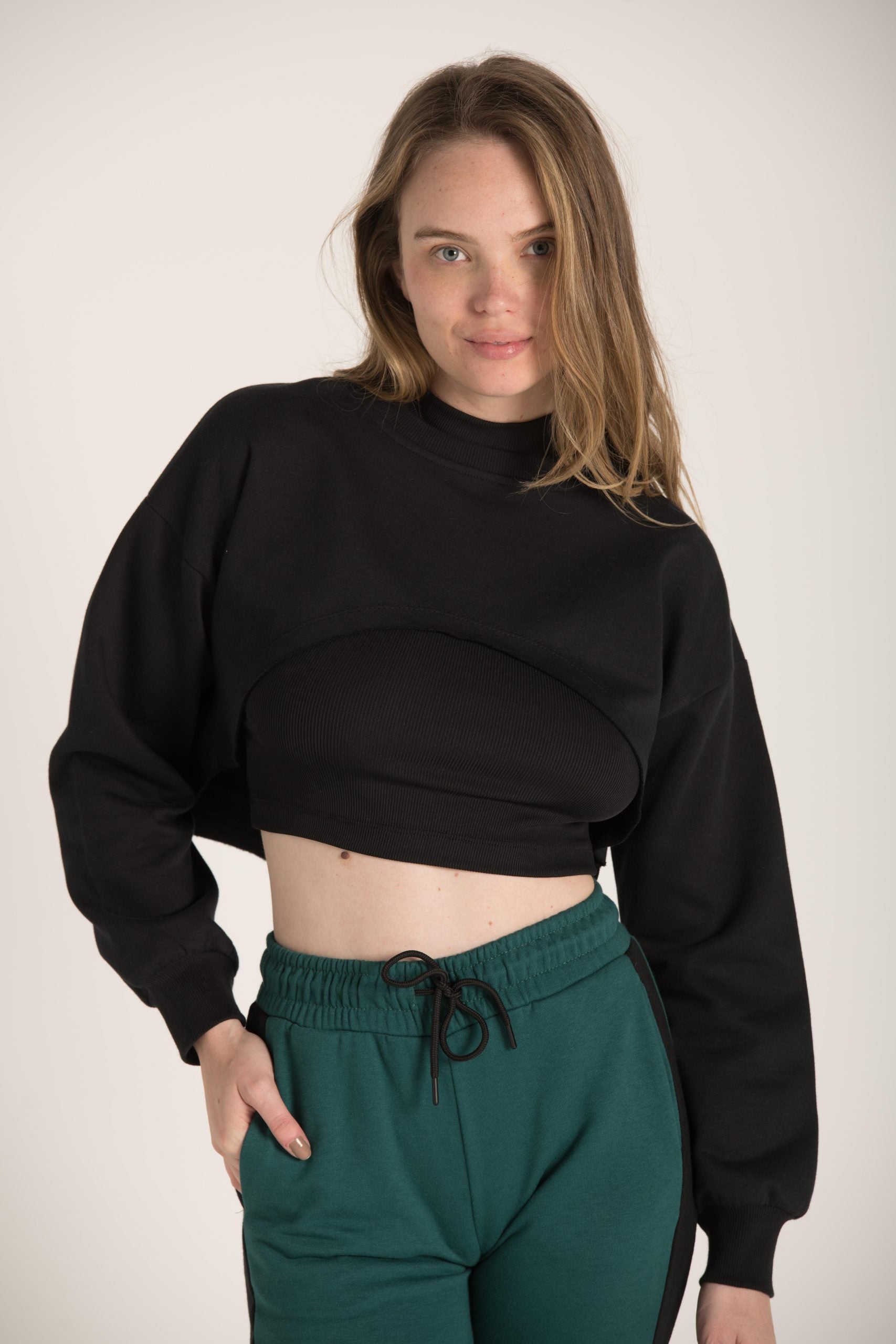 SUPER CROP PLAIN UNFINISH TOP W23W525