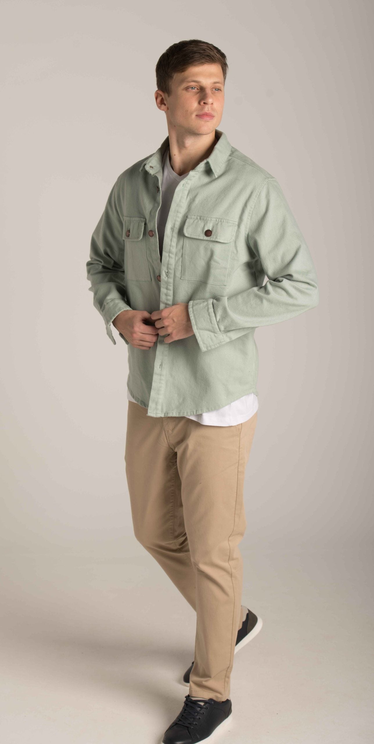 PATCH POCKETS PLAIN OVERSHIRT W23MSH107
