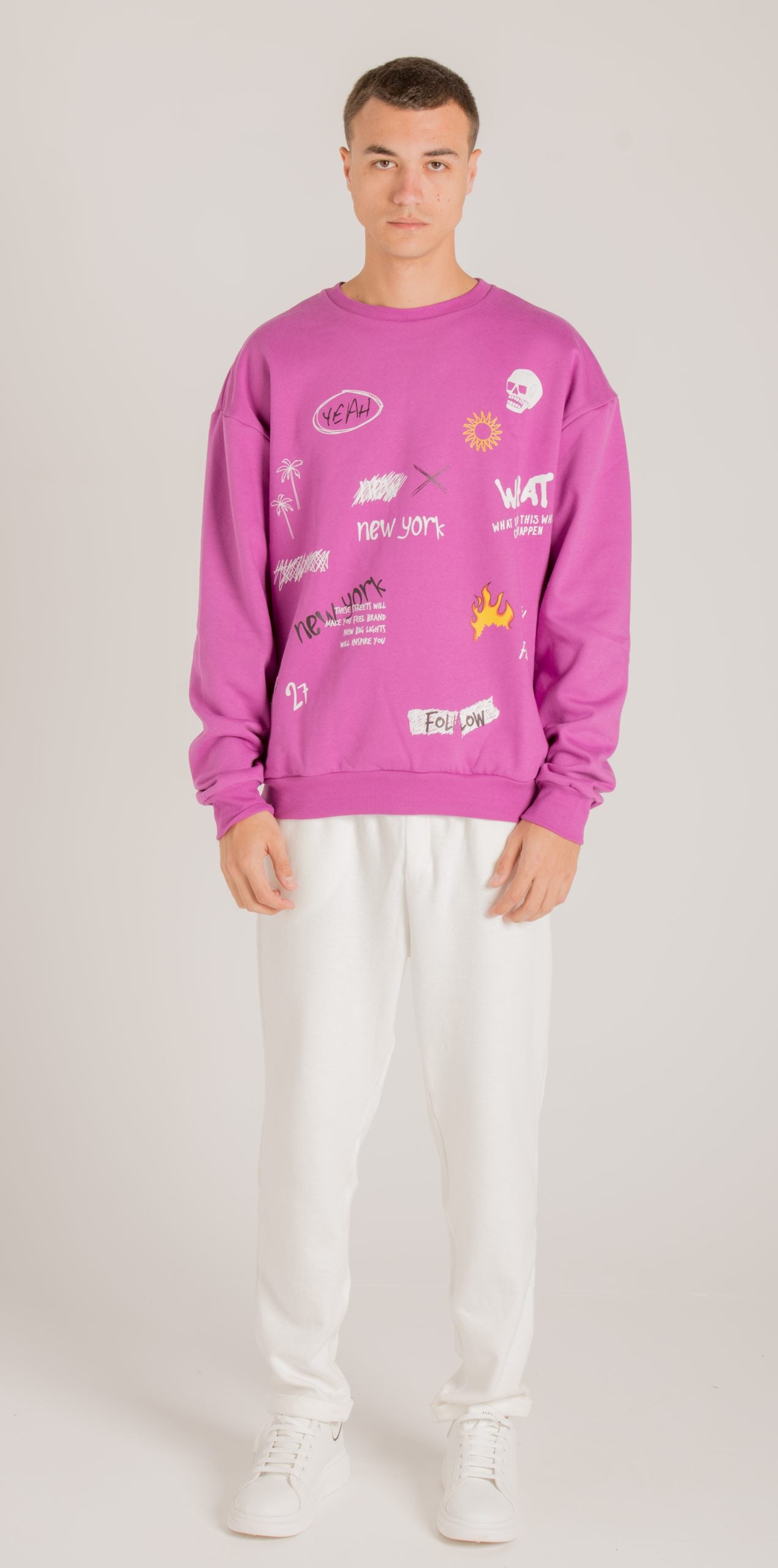 OVERSIZE SWEATSHIRT WITH PRINT W23M077