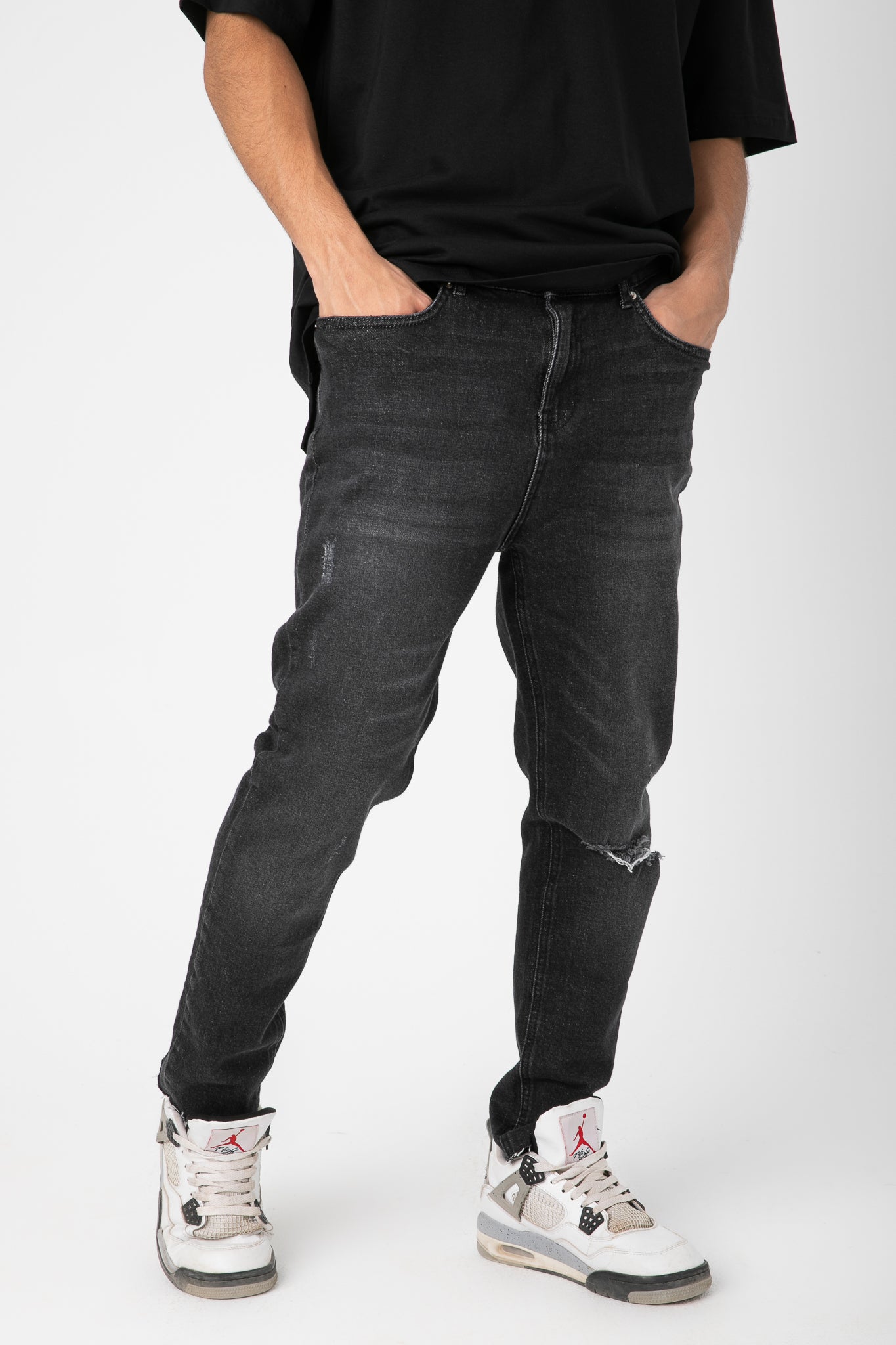 Men Jeans Carrot Ripped S22MJ004