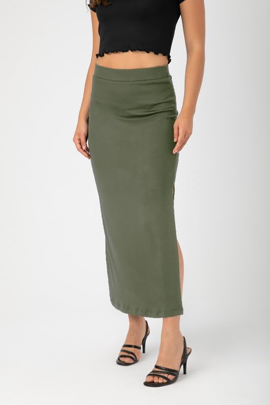 RIBBE ELASTIC WAIST PLAIN SKIRT S23W099