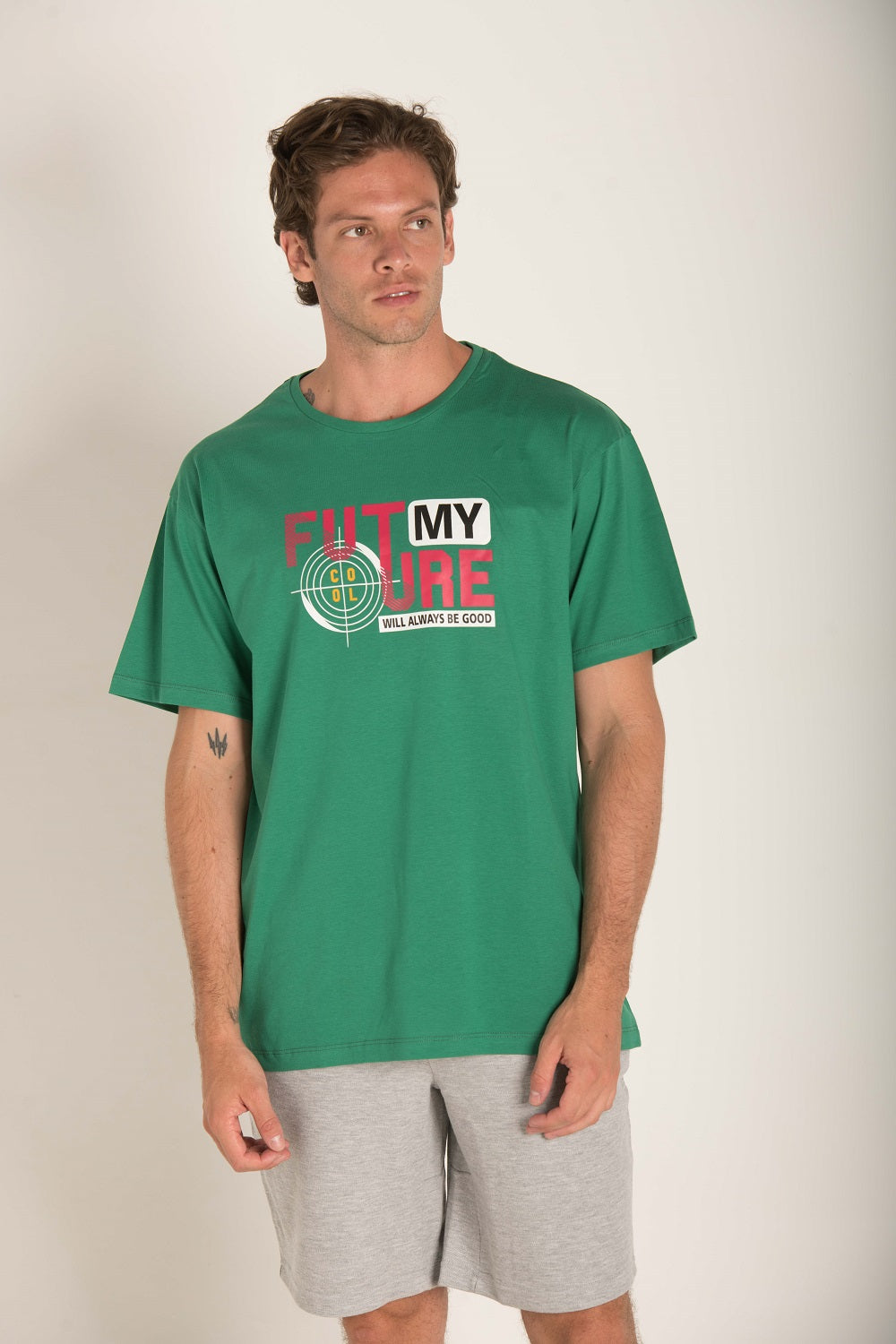 MODERN FITDARK GREEN T-SHIRT S23M492