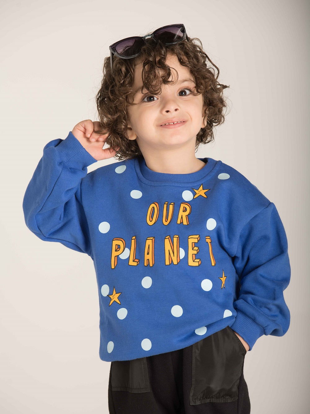 Planet Print R-Neck Sweatshirt W23BSW827