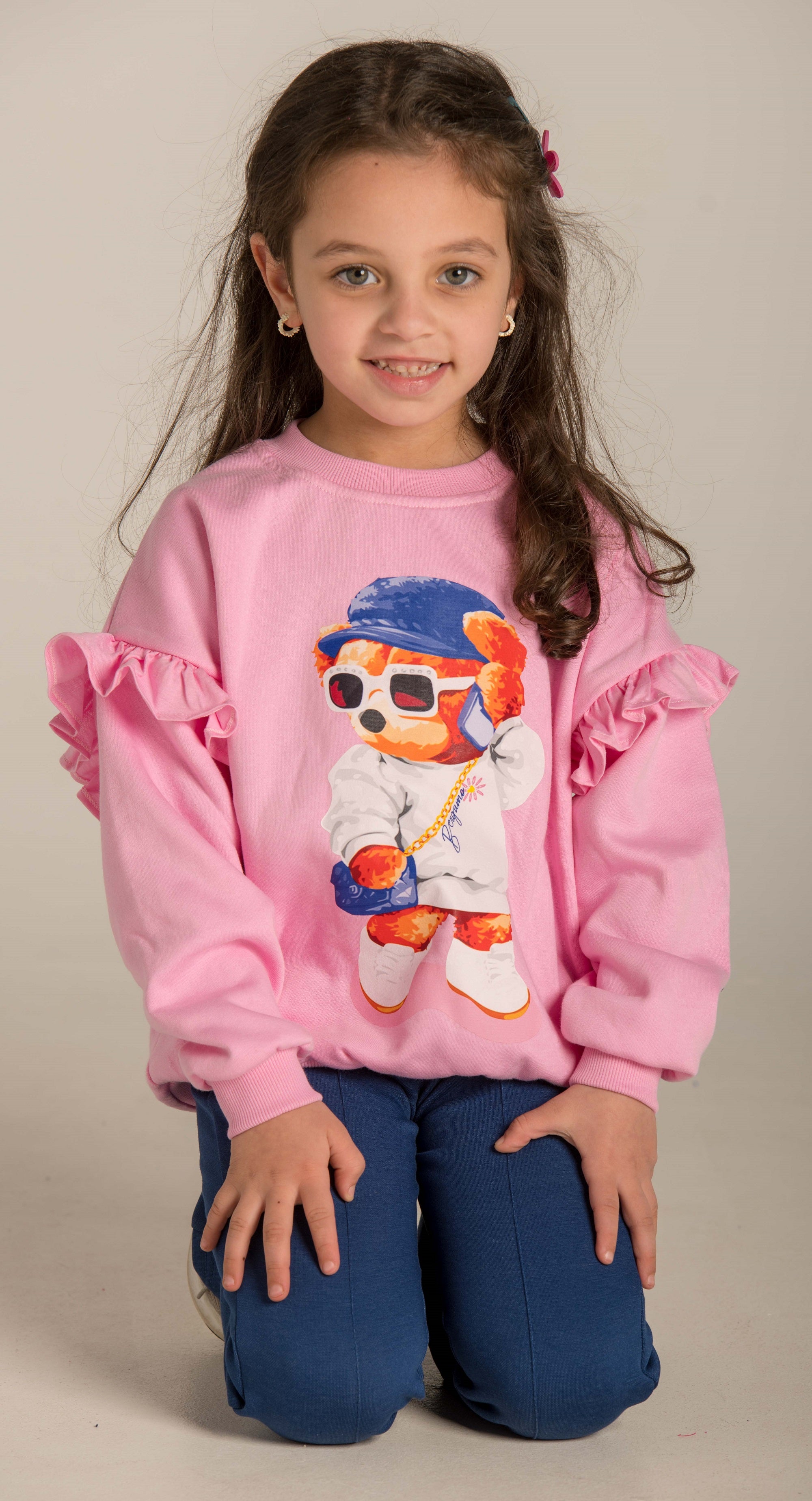 Teddy Bear Print Sweatshirt W23GSW645