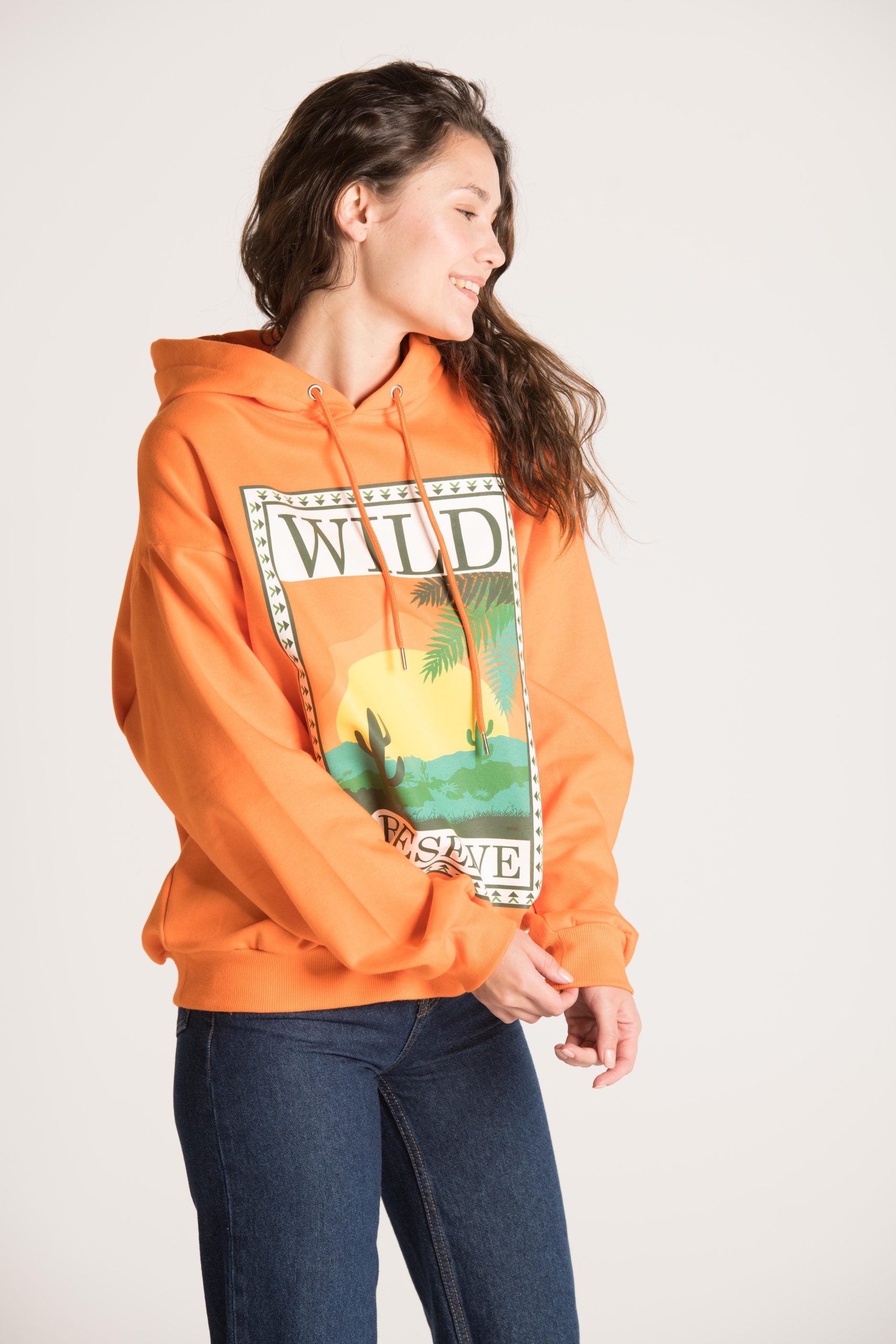 FRONT WILD PRINT HOODIE W23W614