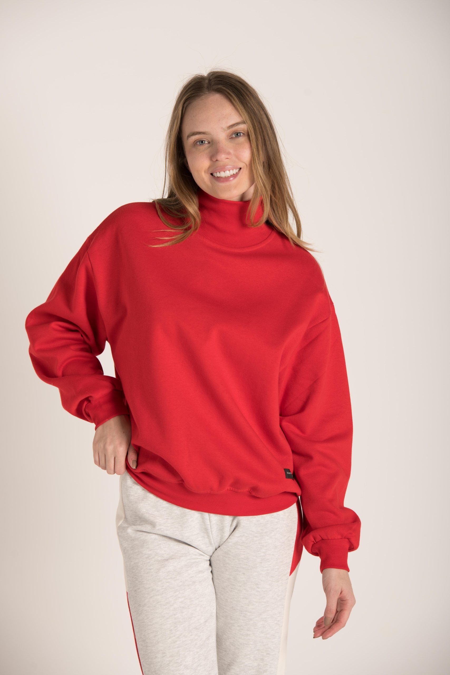 HIGH NECK PLAIN SWEATSHIRT W23W611
