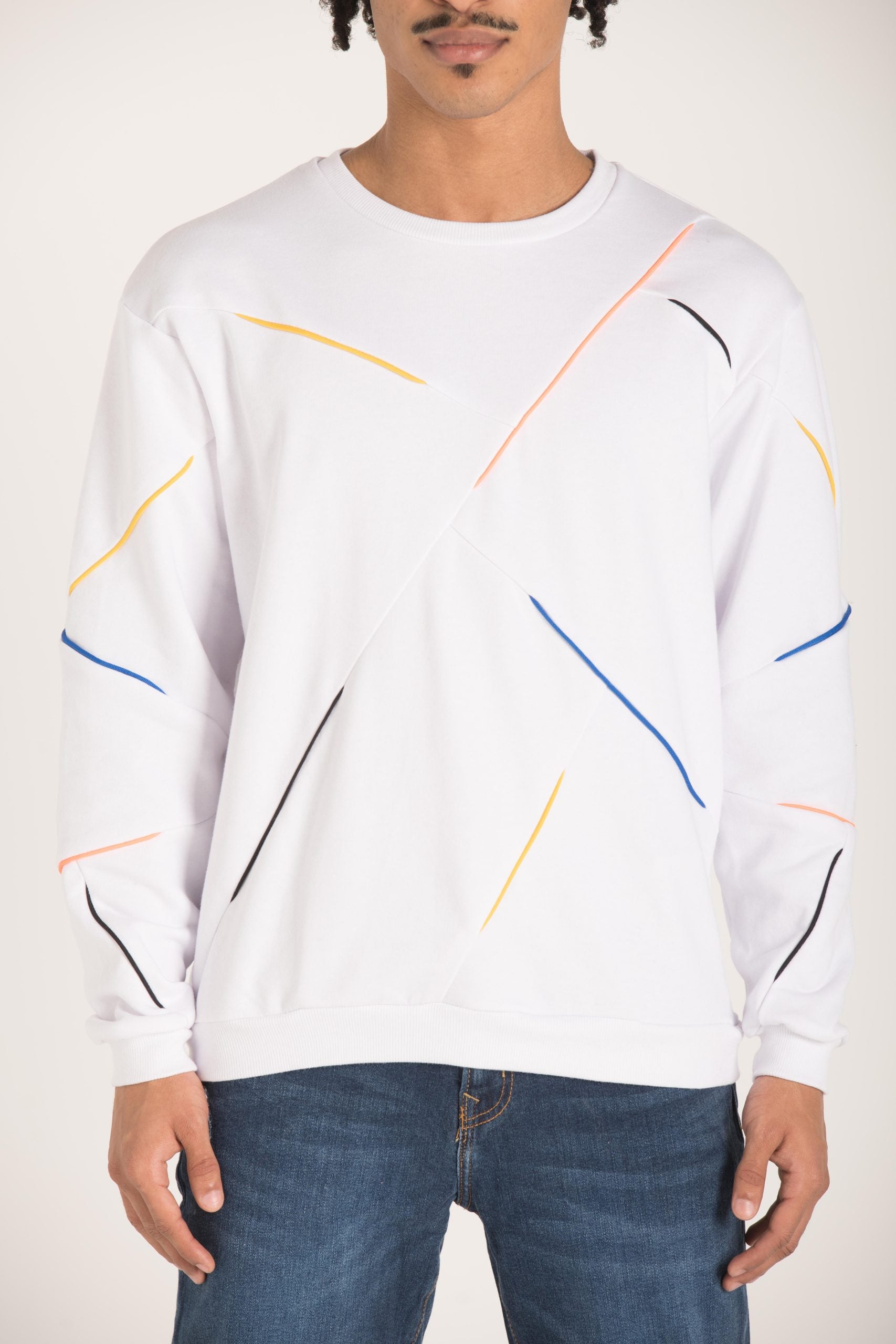 SWEATSHIRT WITH COLOR  PIPING W23M013