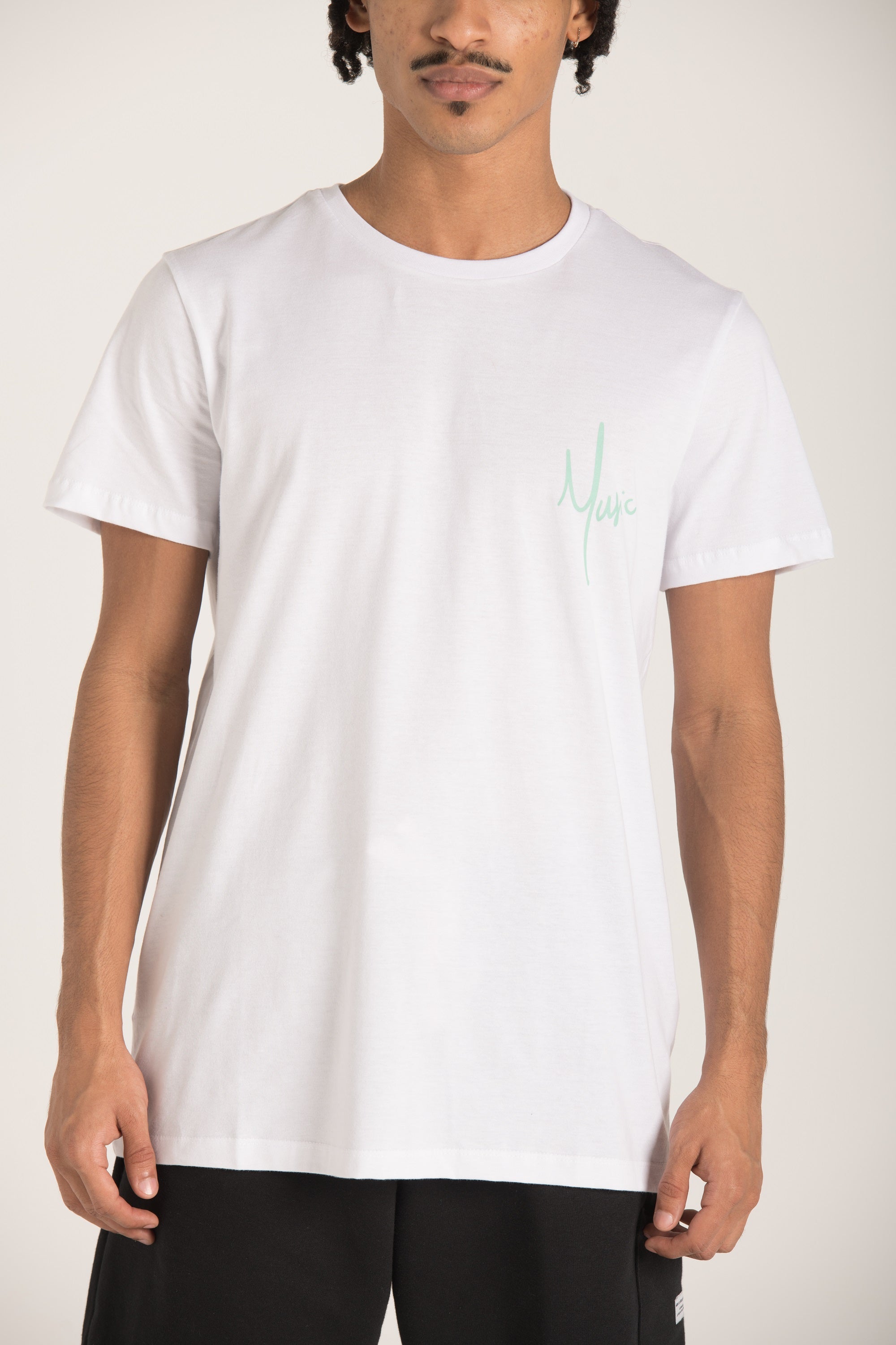 WHITE 'MUSIC' PRINT T-SHIRT S23M430