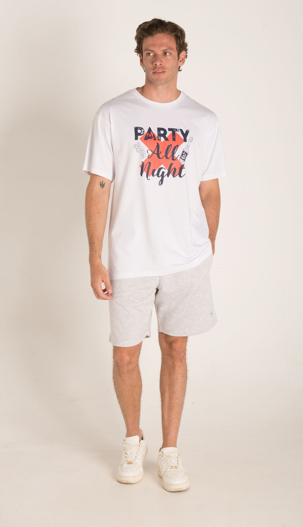 WHITE T-SHIRT WITH PARTY PRIN S24M483