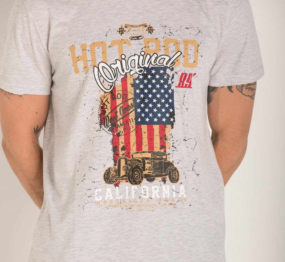 FLAG AND CAR  PRINT T-SHIRT S23M419