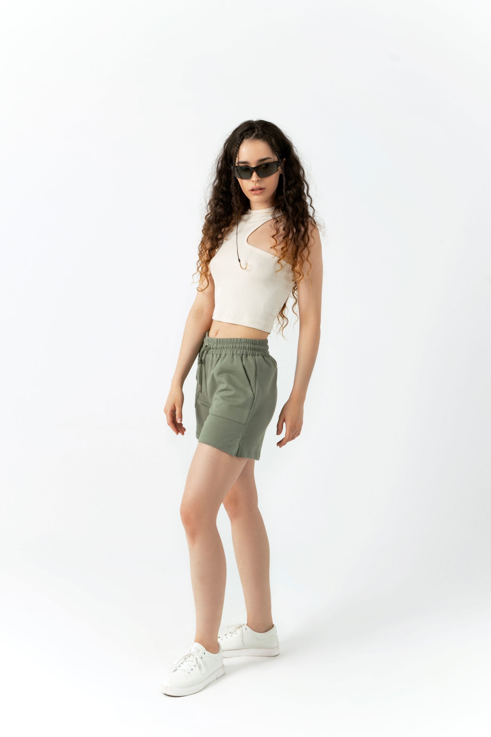 ELASTIC WAIST PLAIN SHORT S23W130