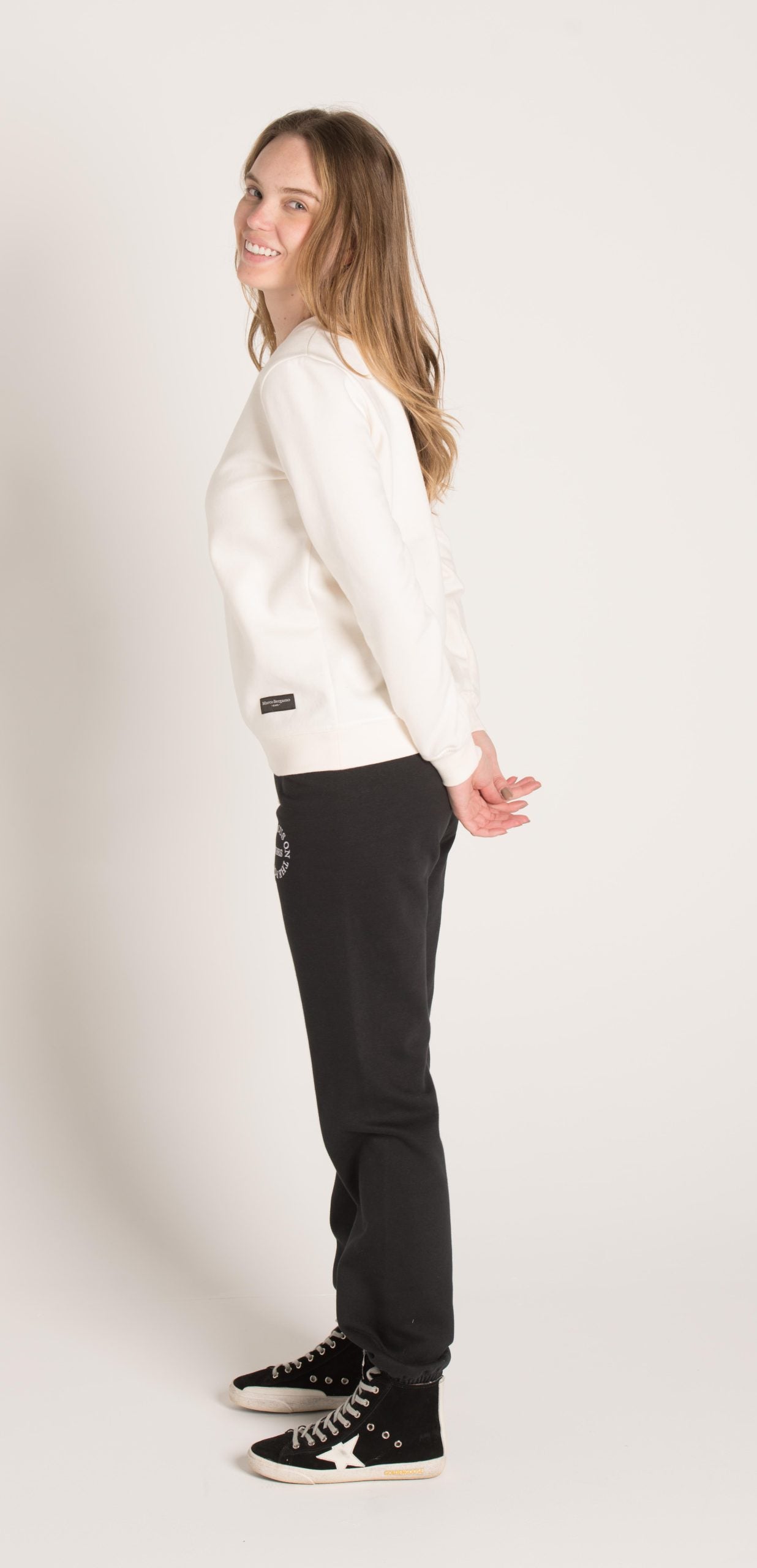 ELASTIC WAIST SIDE PRINT PANTS W23W594