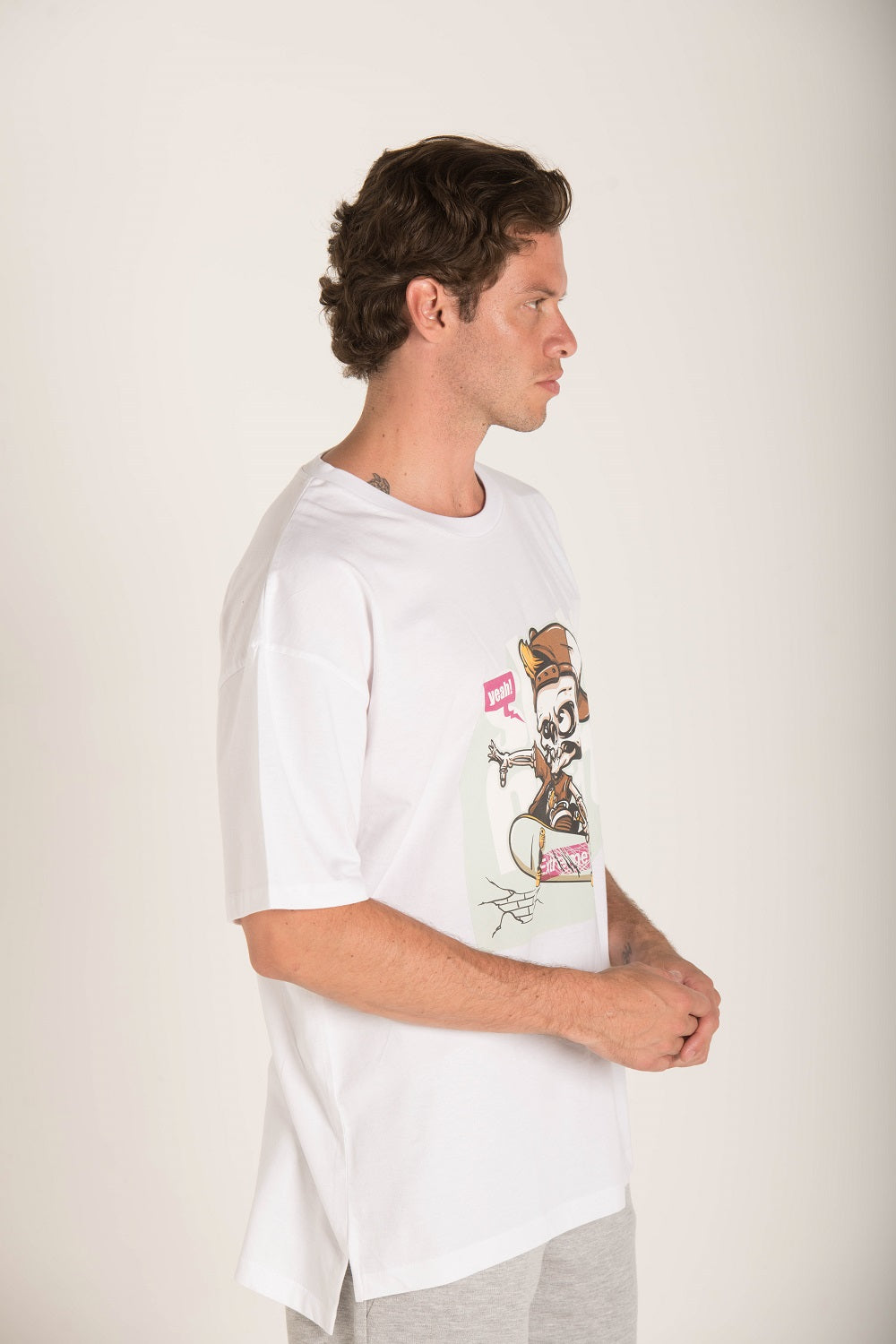 WHITE SKETETON SURF T-SHIRT S24M529