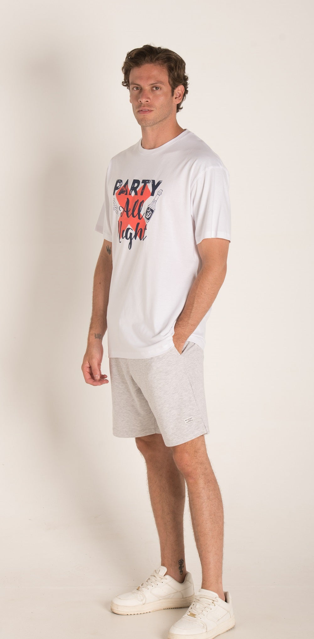 WHITE T-SHIRT WITH PARTY PRIN S24M483