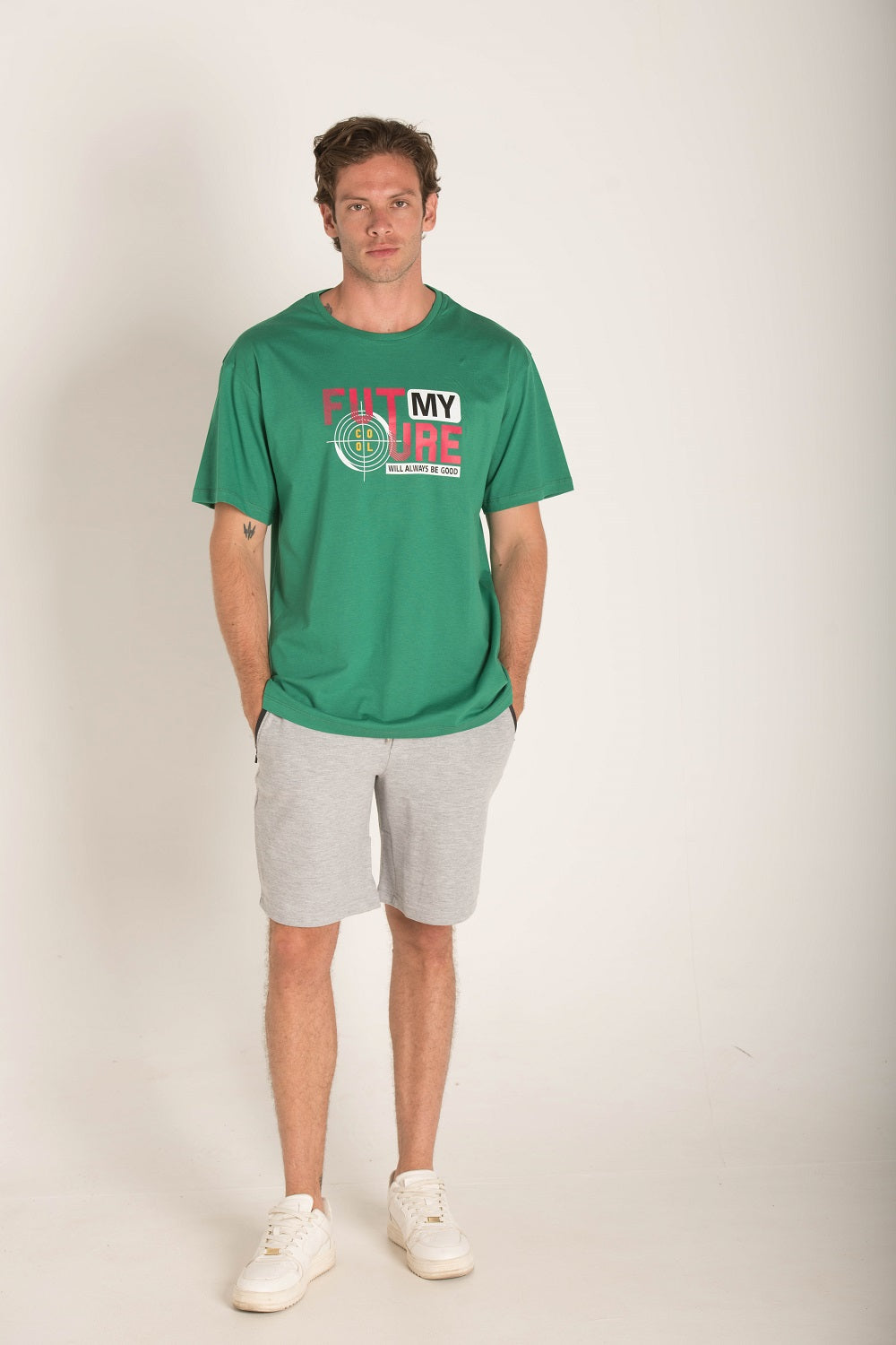 MODERN FITDARK GREEN T-SHIRT S23M492