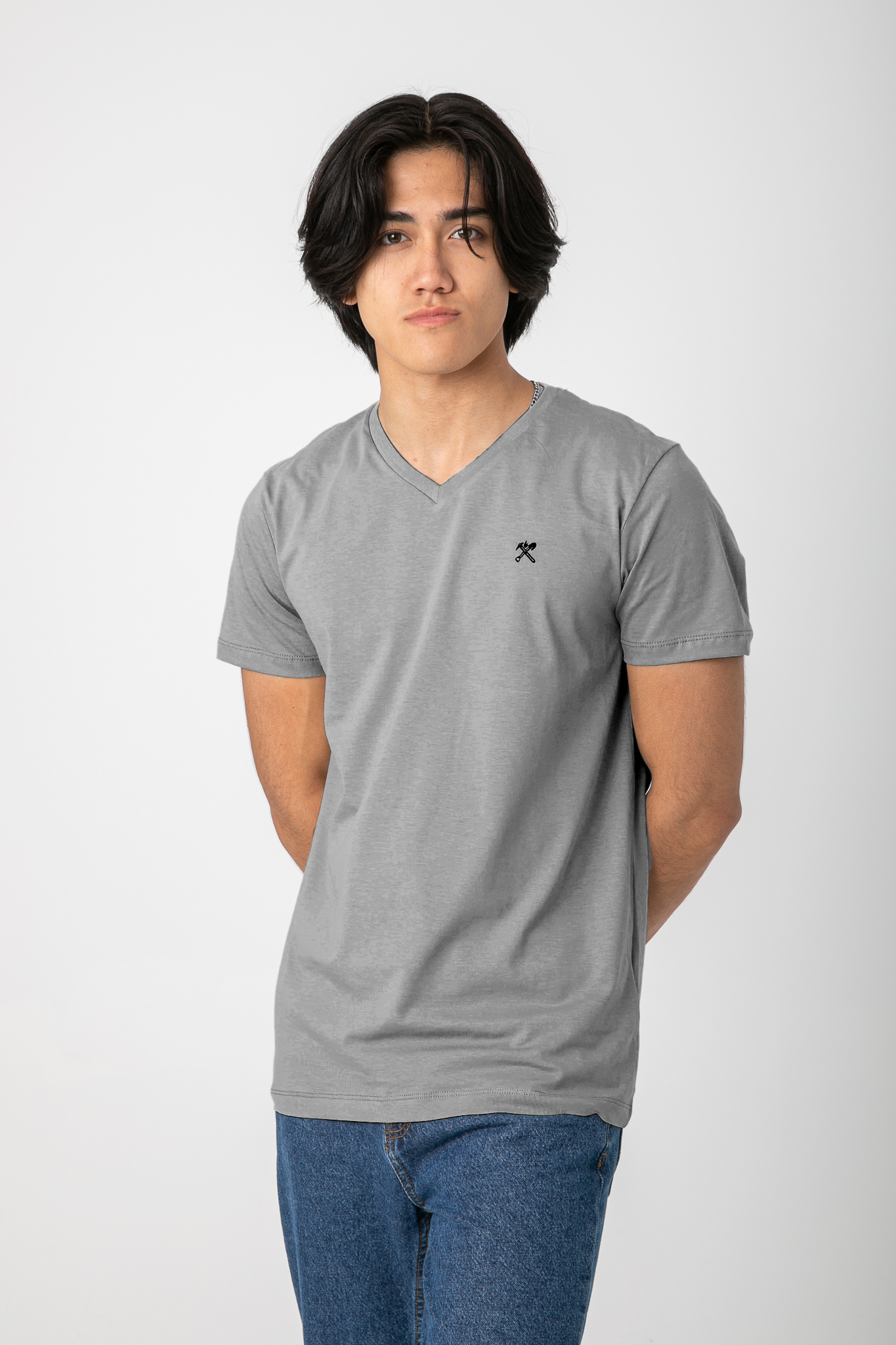 V.NECK T-SHIRT WITH LOGO S22M412