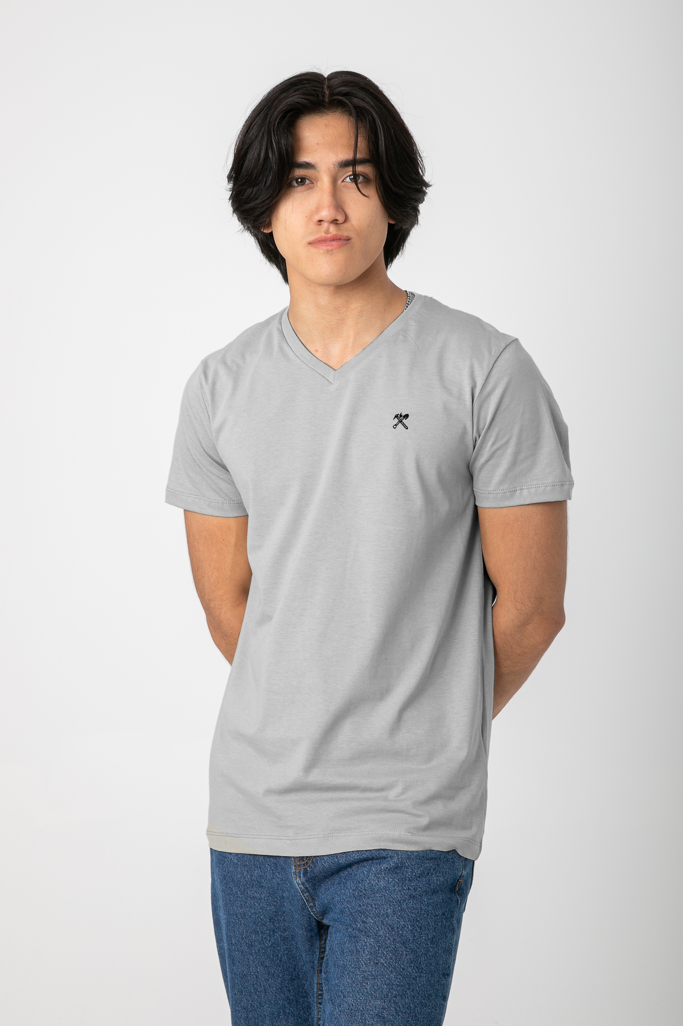 V.NECK T-SHIRT WITH LOGO S22M412