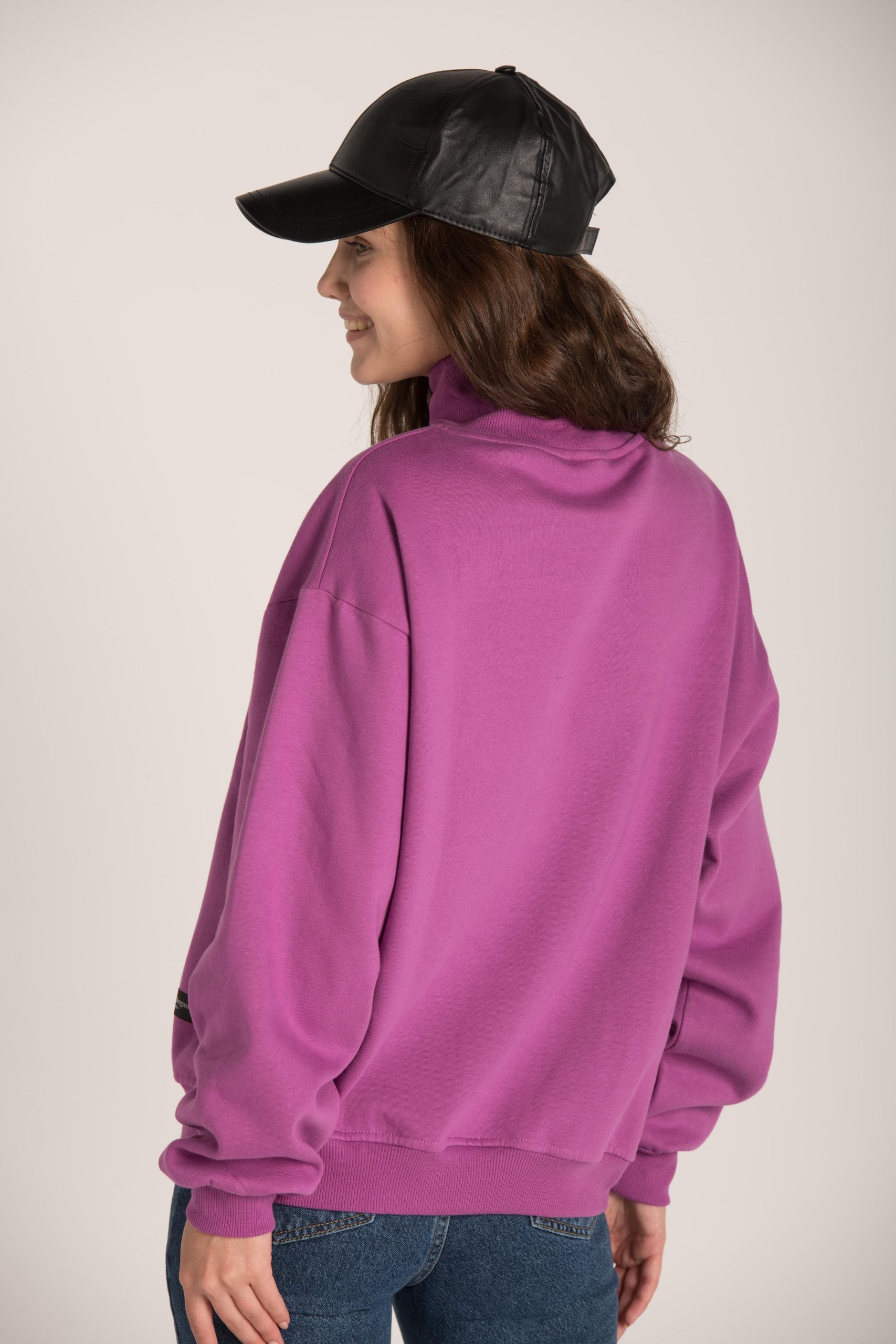 HIGH NECK PLAIN SWEATSHIRT W23W611