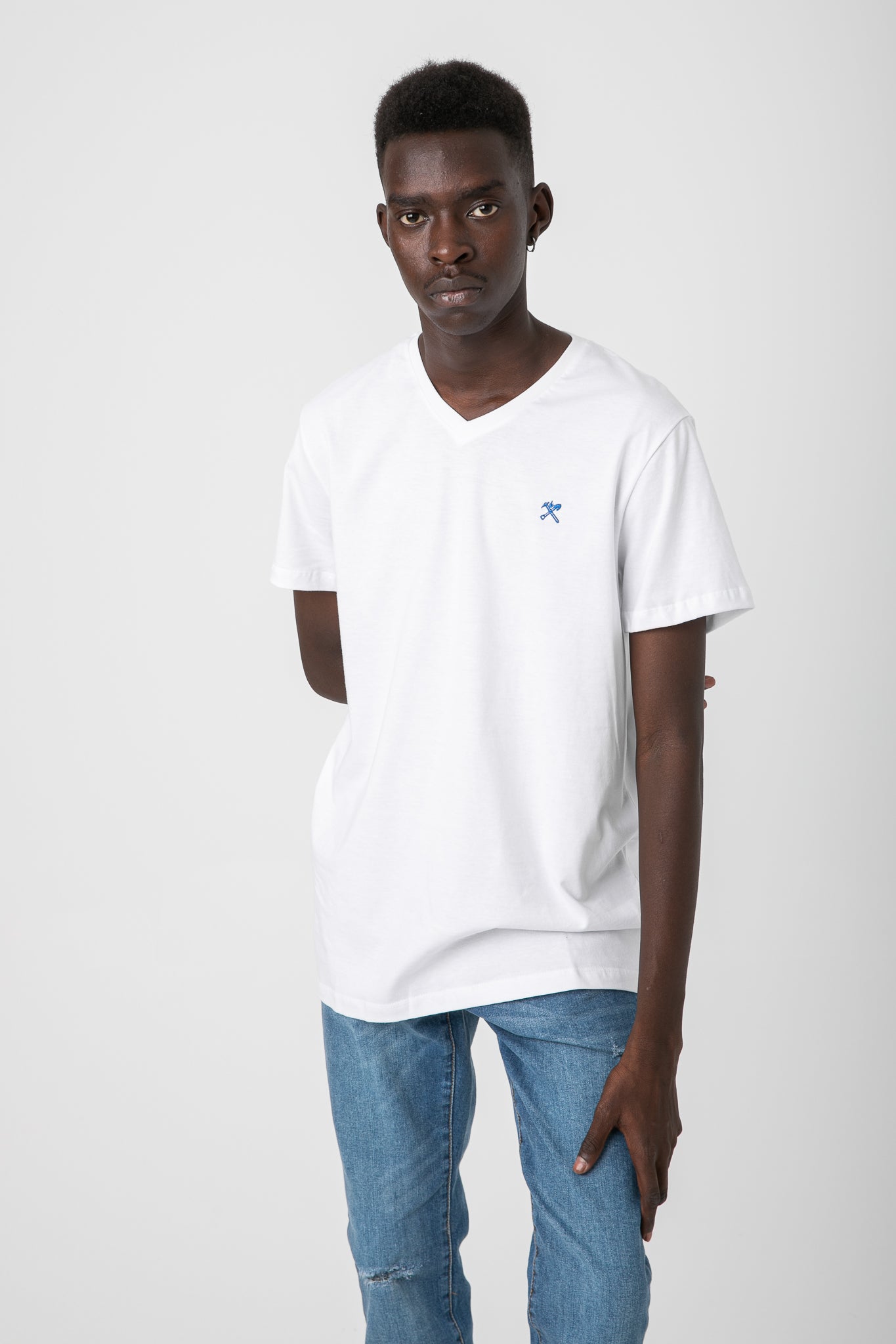 V.NECK T-SHIRT WITH LOGO S22M412