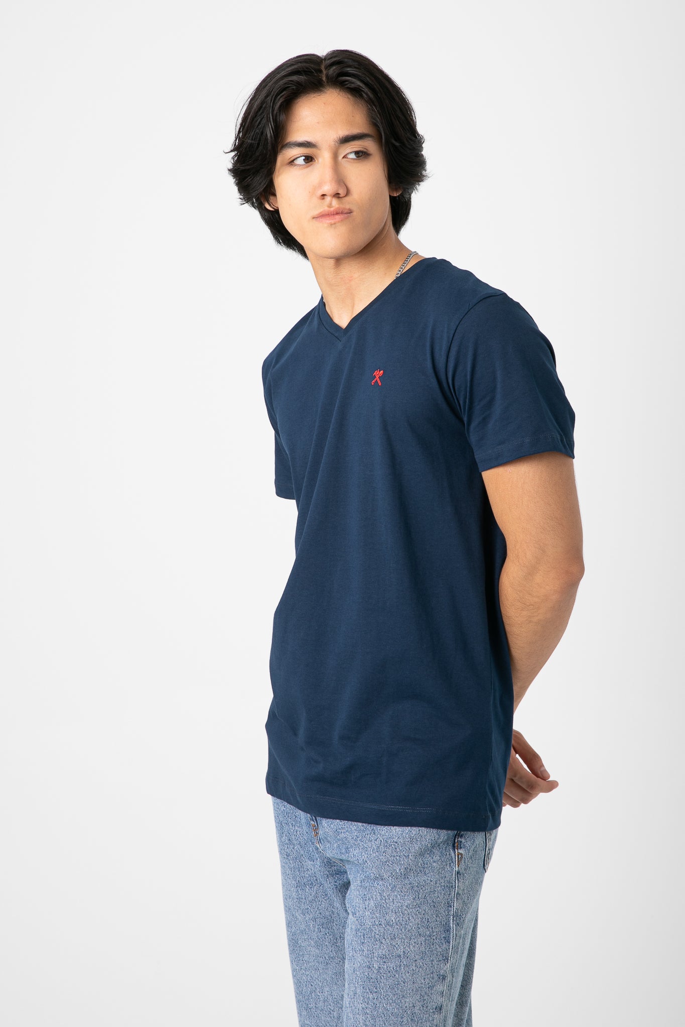 V.NECK T-SHIRT WITH LOGO S22M412