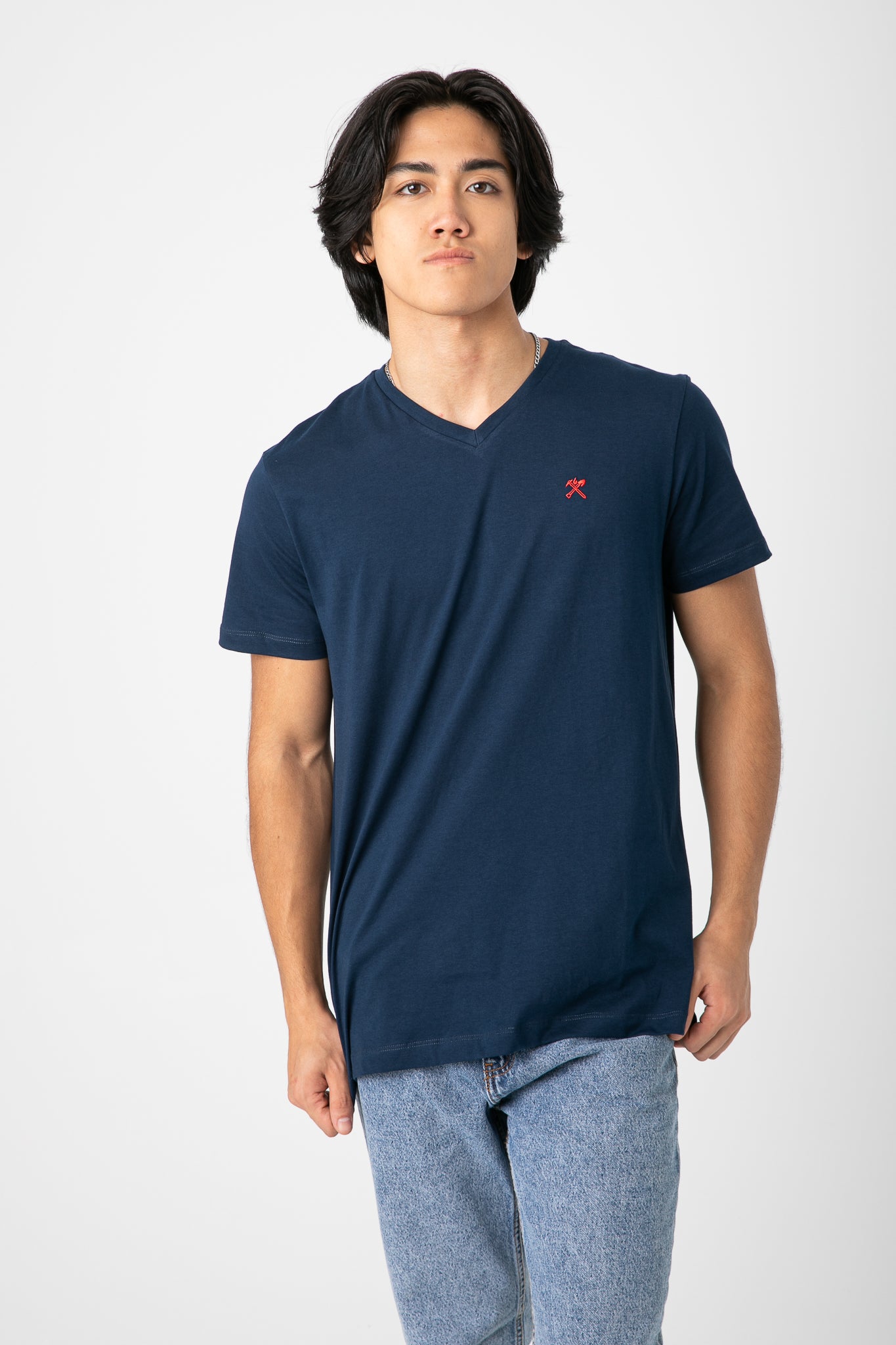 V.NECK T-SHIRT WITH LOGO S22M412