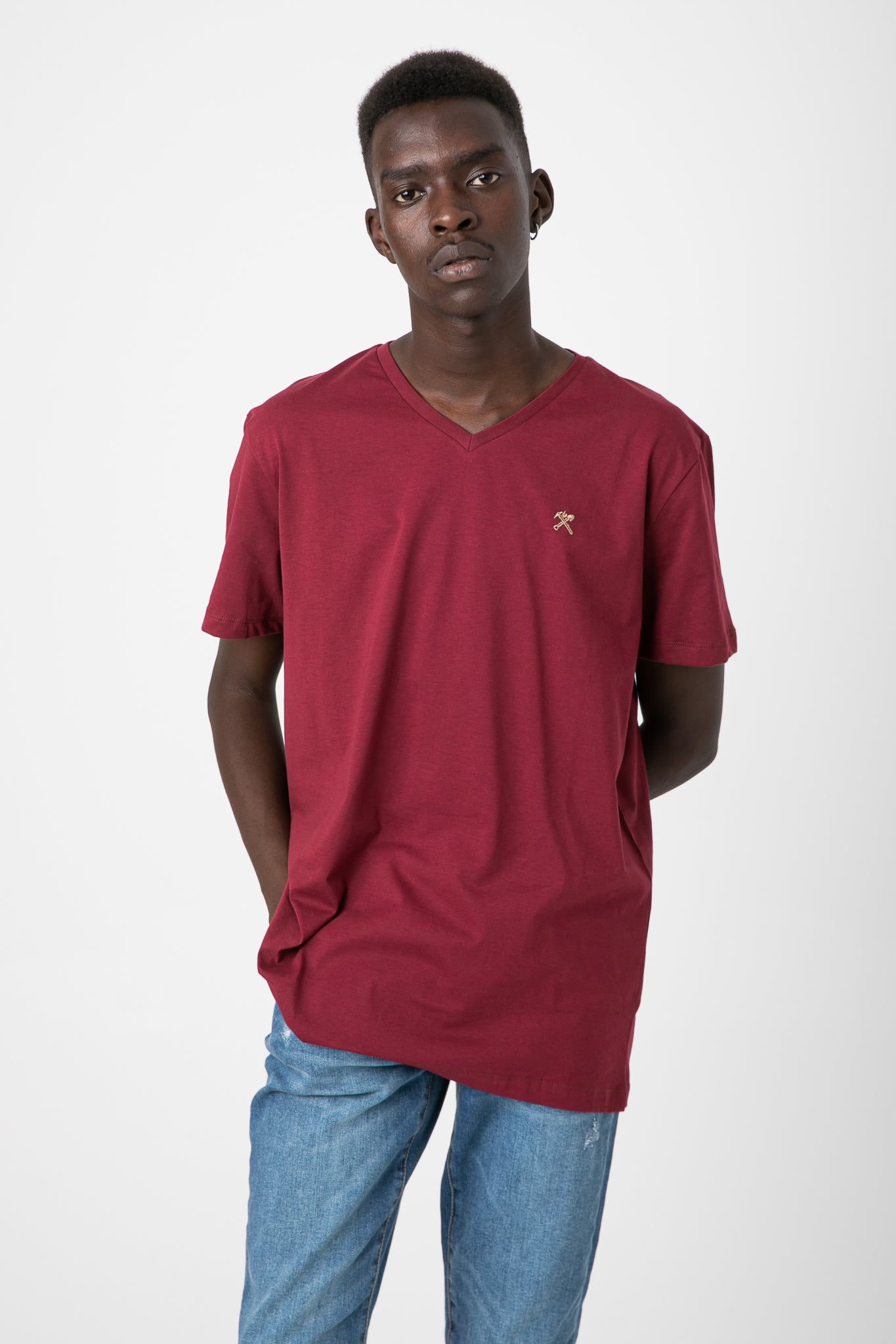 V.NECK T-SHIRT WITH LOGO S22M412