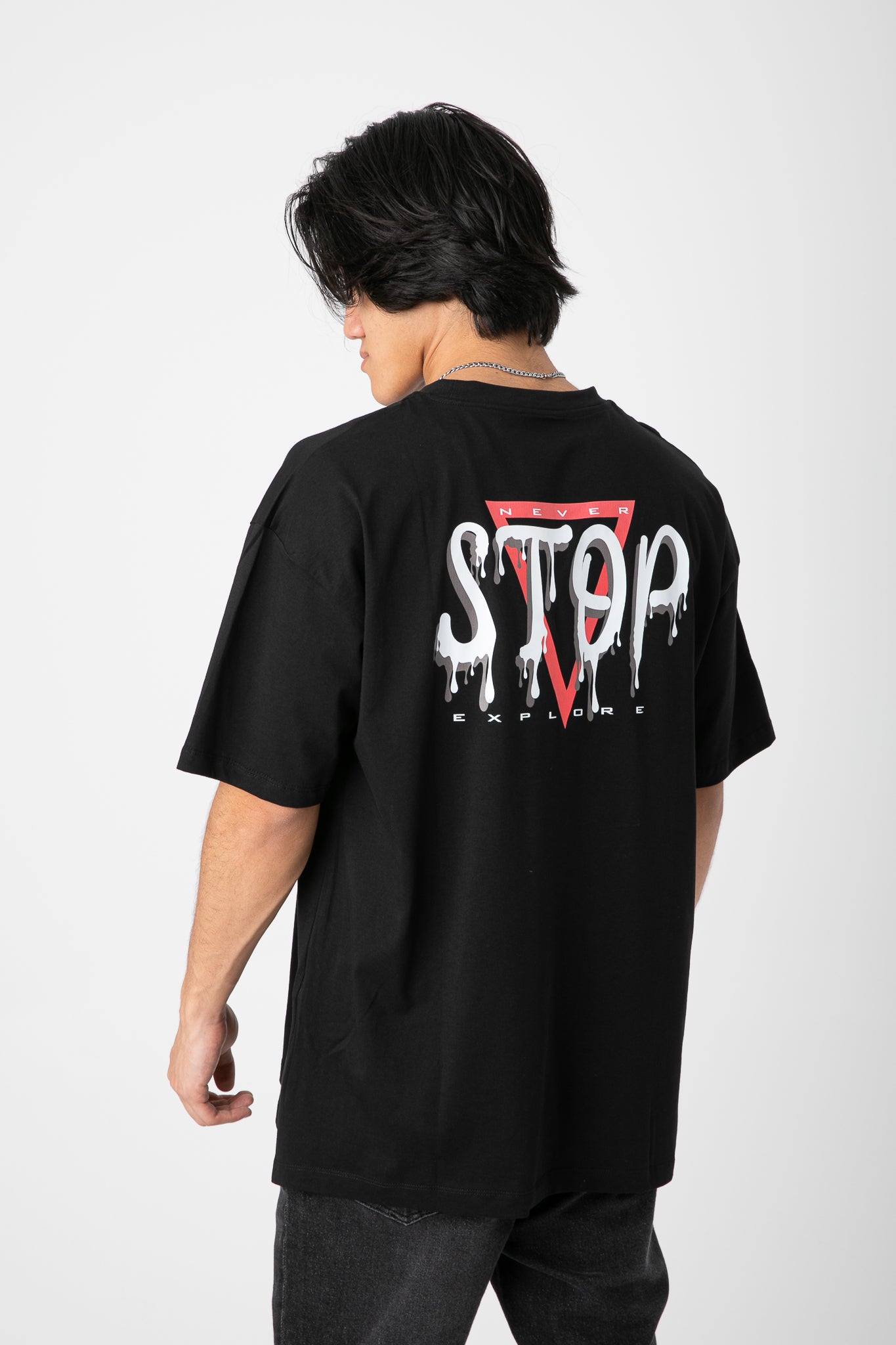 BLACK T-SHIRT BACK PRINT S24M516