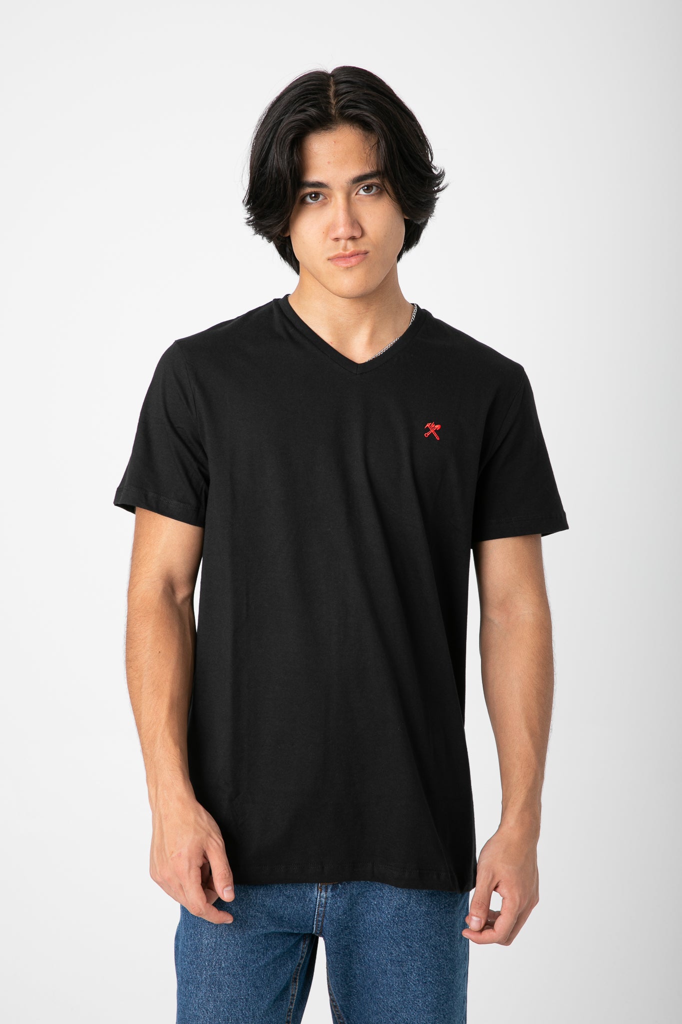 V.NECK T-SHIRT WITH LOGO S22M412