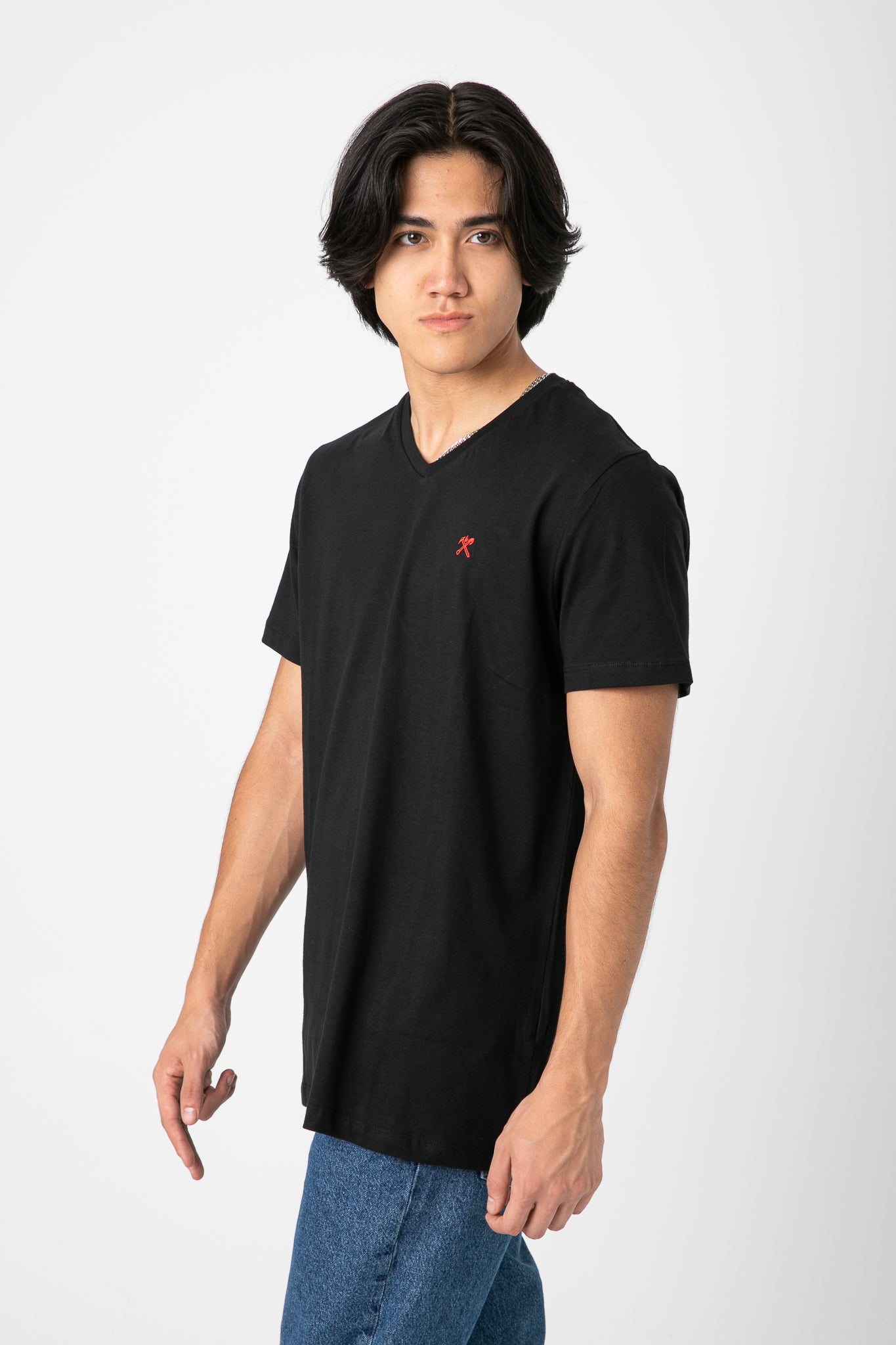 V.NECK T-SHIRT WITH LOGO S22M412