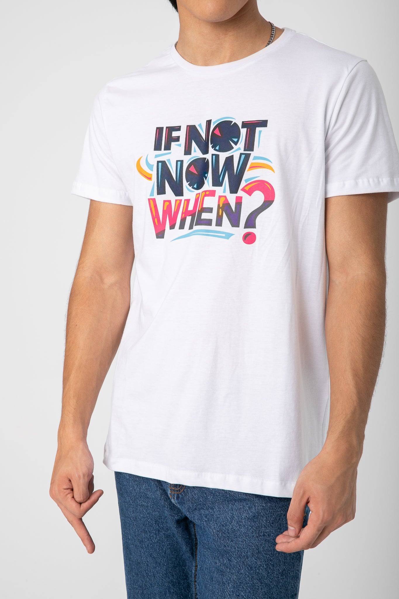 WHITE THE QUESTION  T-SHIRT S24M439