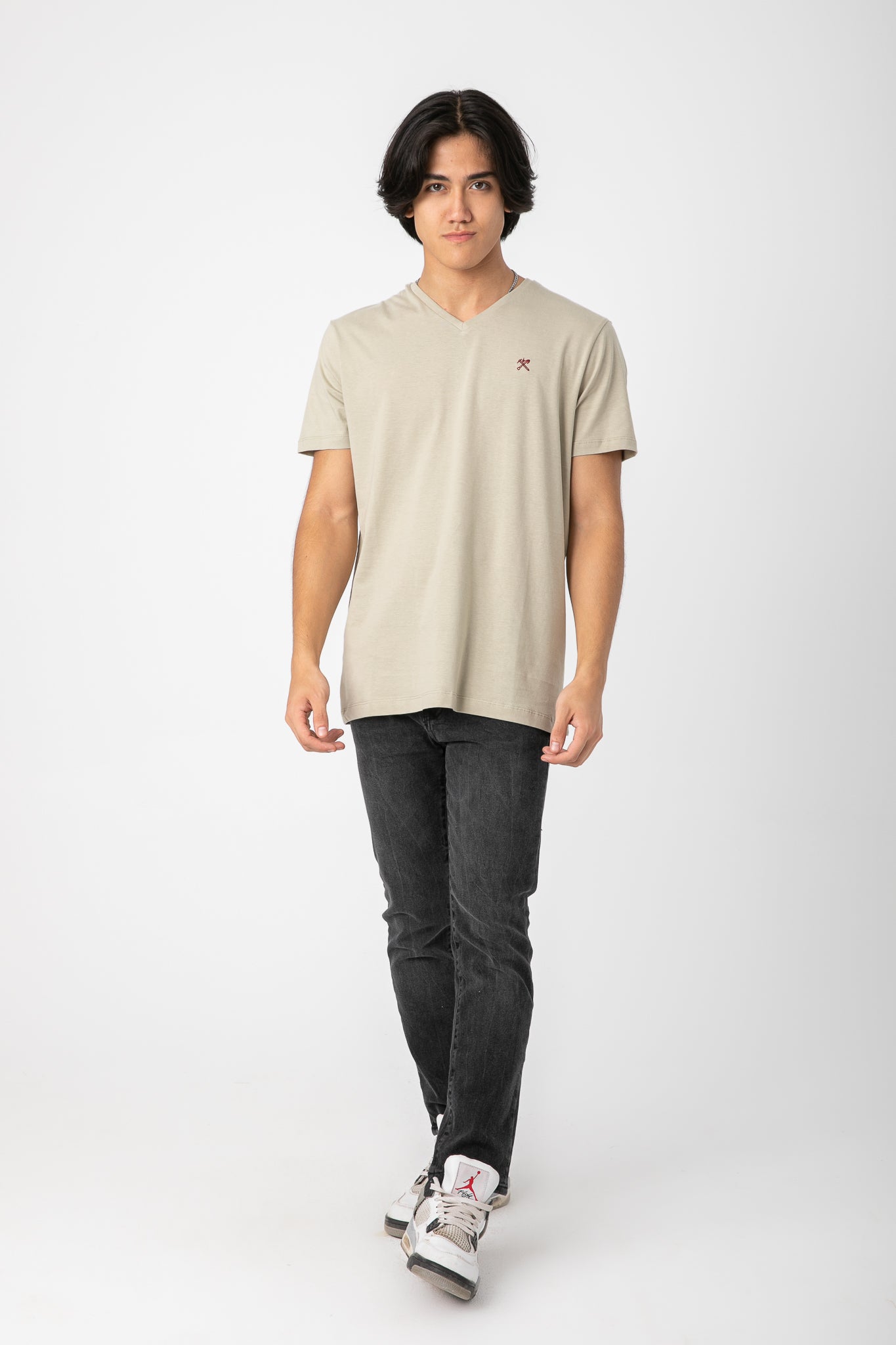 V.NECK T-SHIRT WITH LOGO S22M412