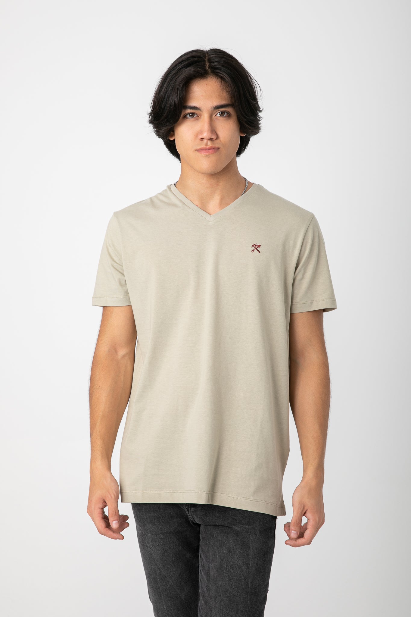 V.NECK T-SHIRT WITH LOGO S22M412