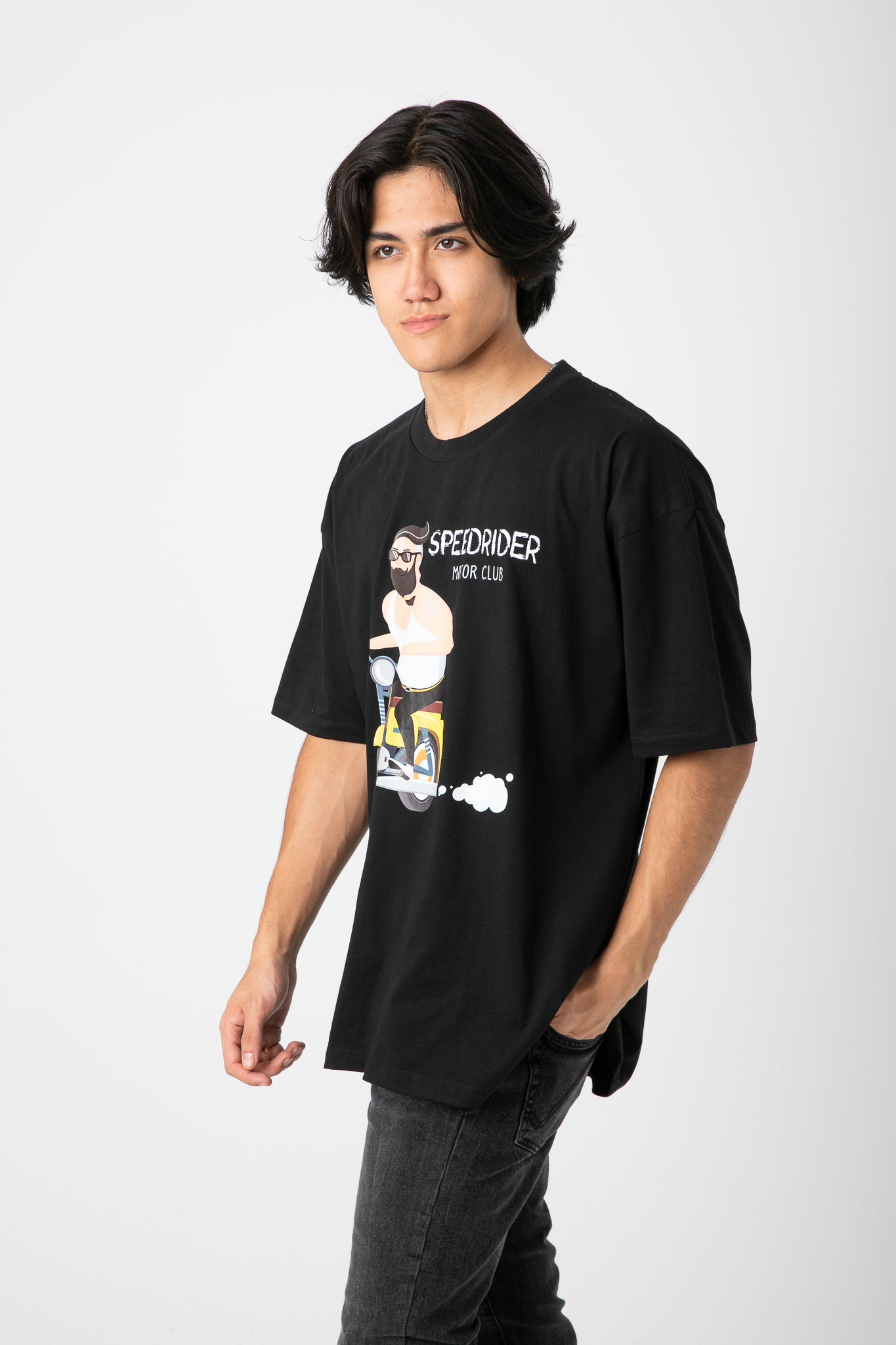 BLACK T-SHIRT  WITH PRINT S24M519