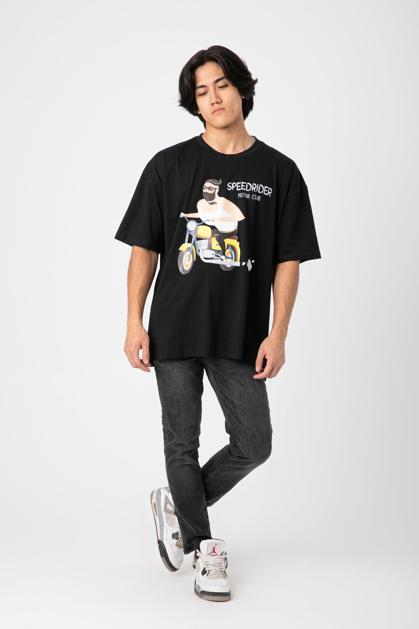 BLACK T-SHIRT  WITH PRINT S24M519