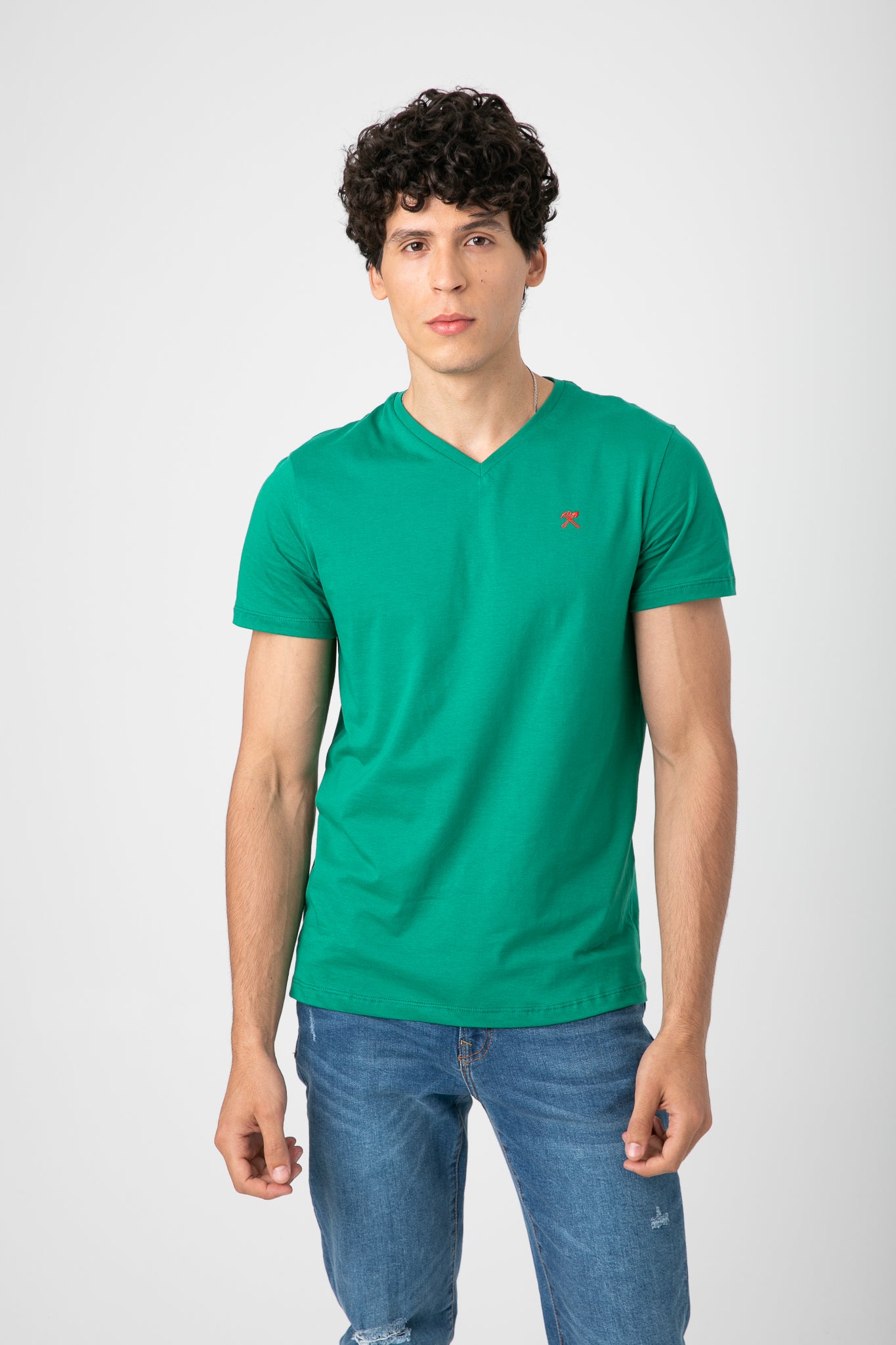 V.NECK T-SHIRT WITH LOGO S22M412