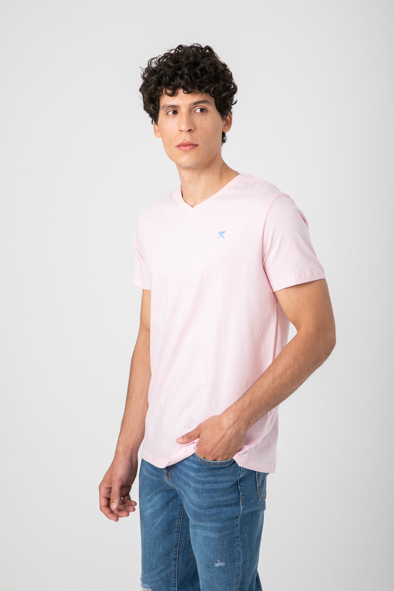 V.NECK T-SHIRT WITH LOGO S22M412