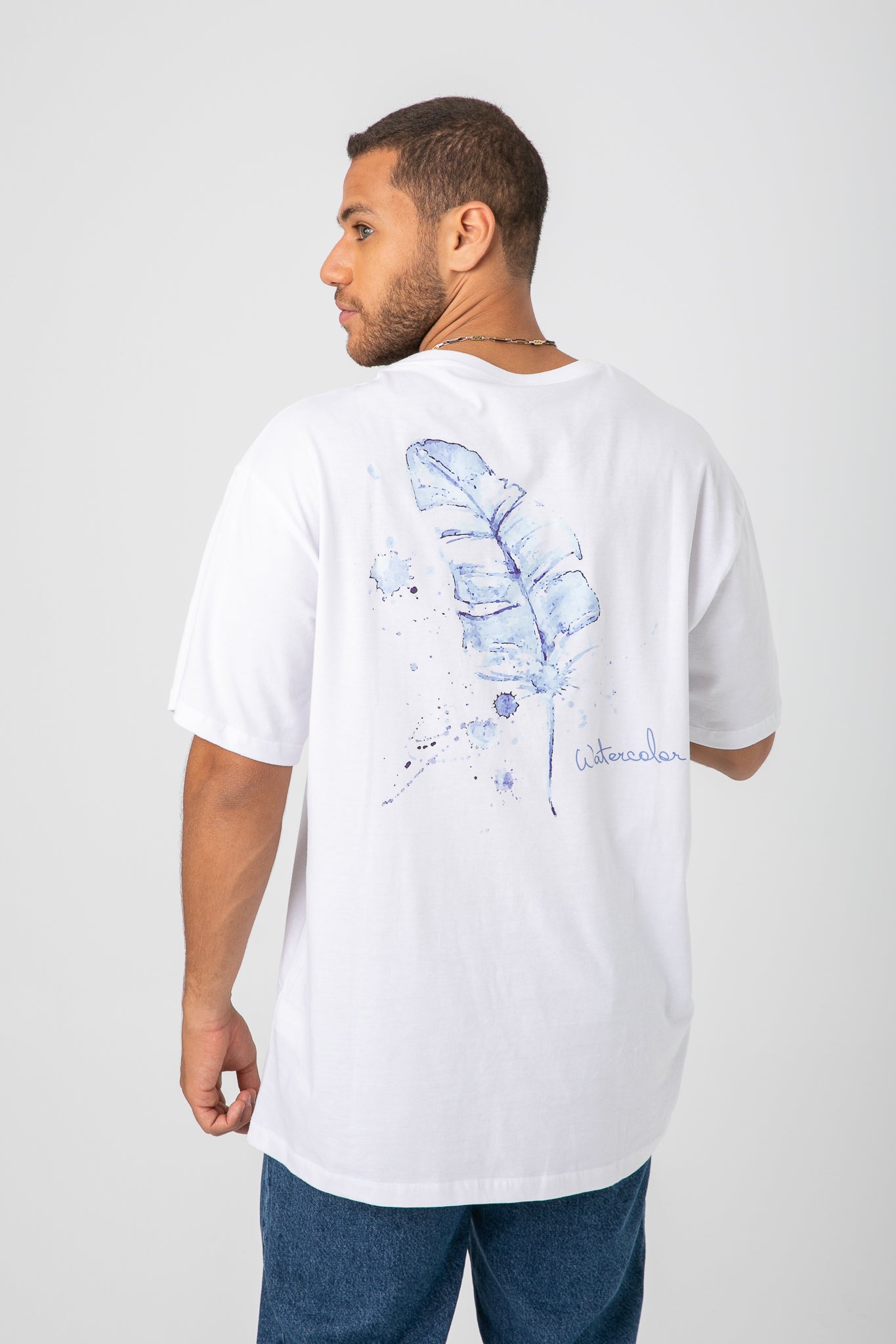 WHITE TSHIRT  WITH QUILL PRINT S23M482