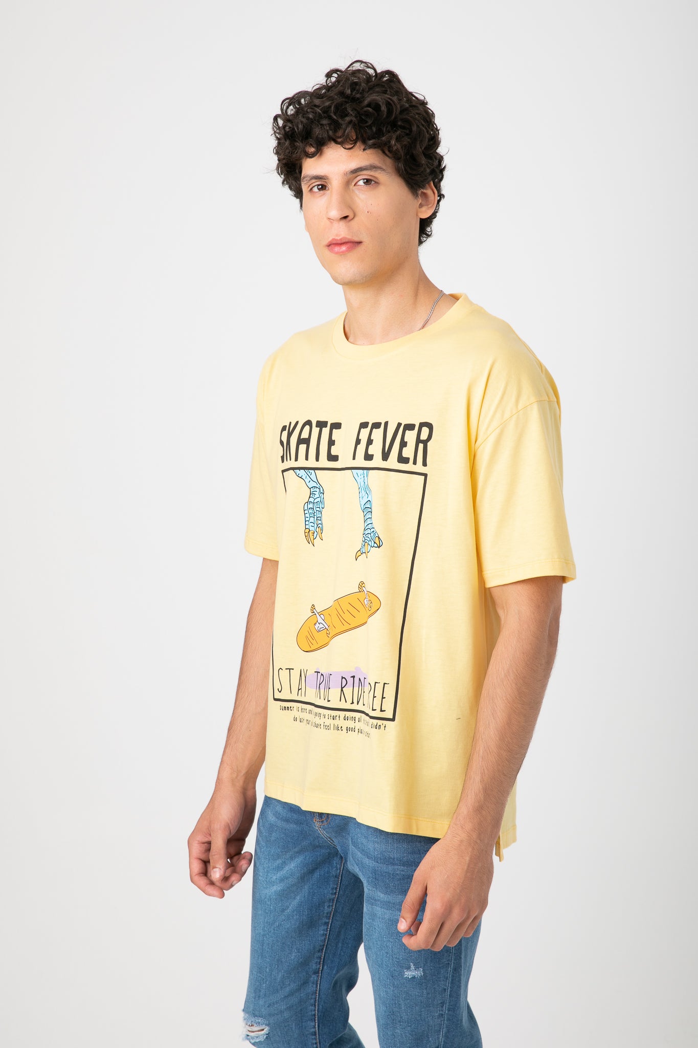 PRINT YELLOW T-SHIRT OVERSIZE S23M072