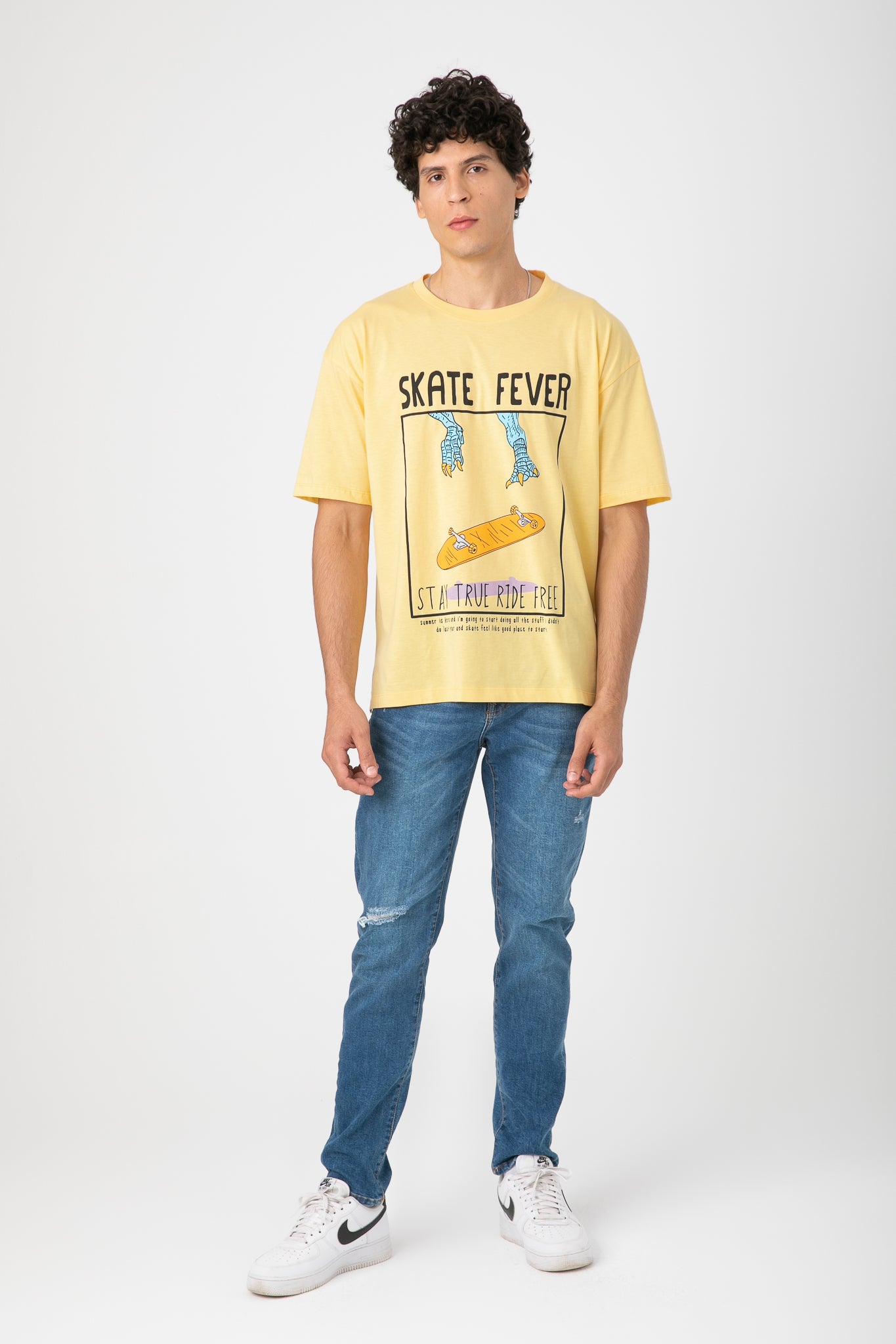 PRINT YELLOW T-SHIRT OVERSIZE S23M072