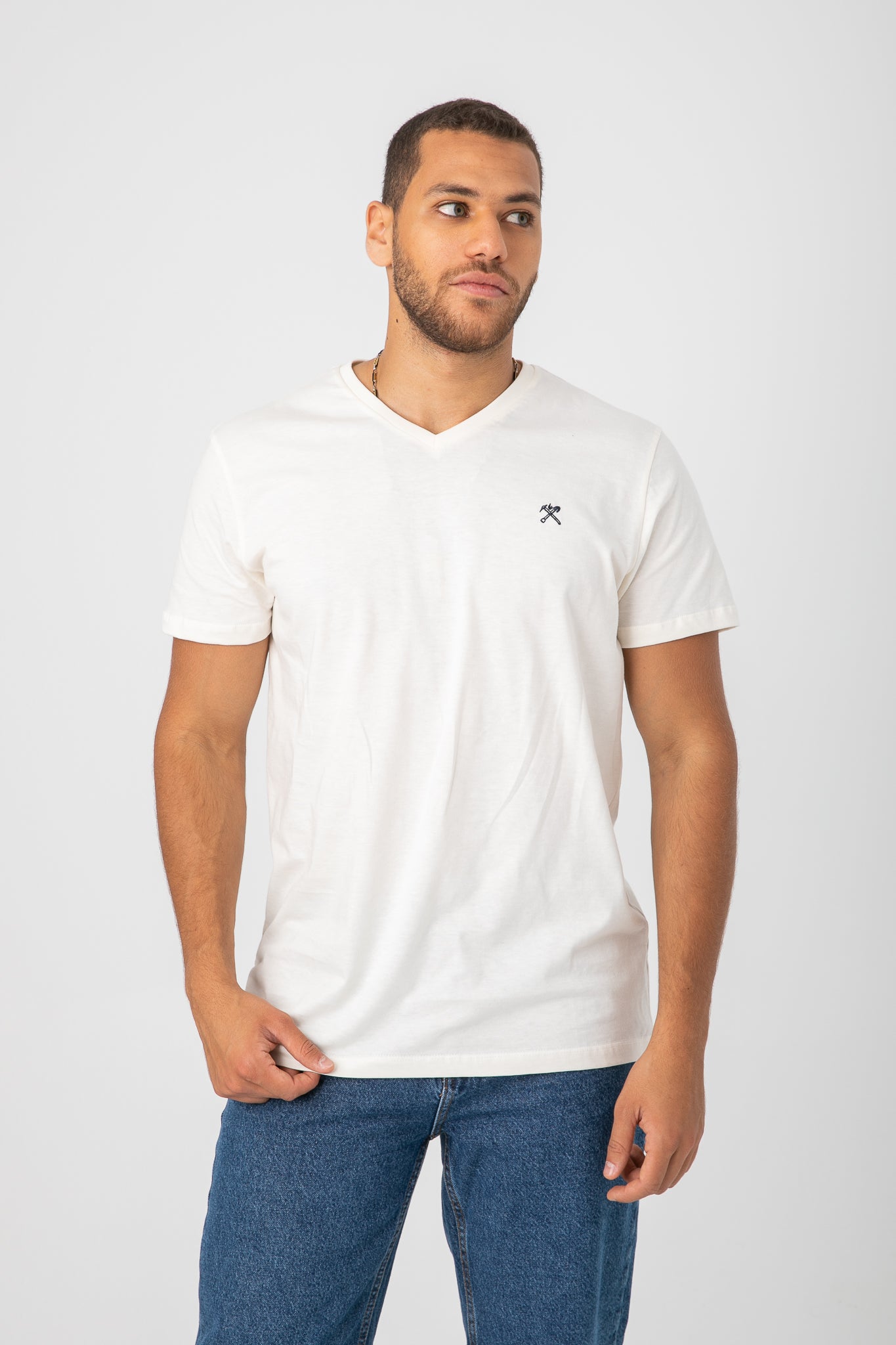 V.NECK T-SHIRT WITH LOGO S22M412