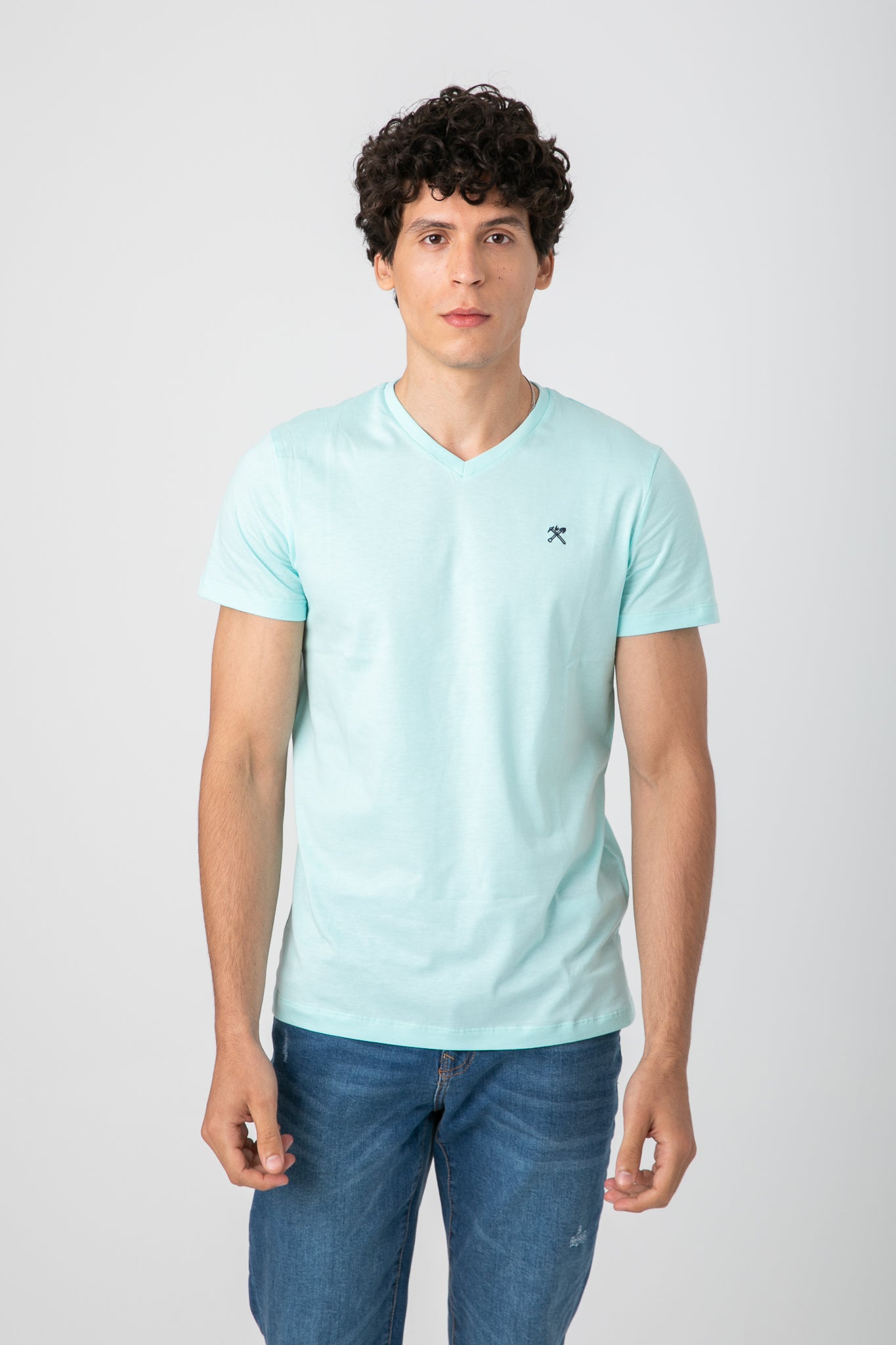 V.NECK T-SHIRT WITH LOGO S22M412