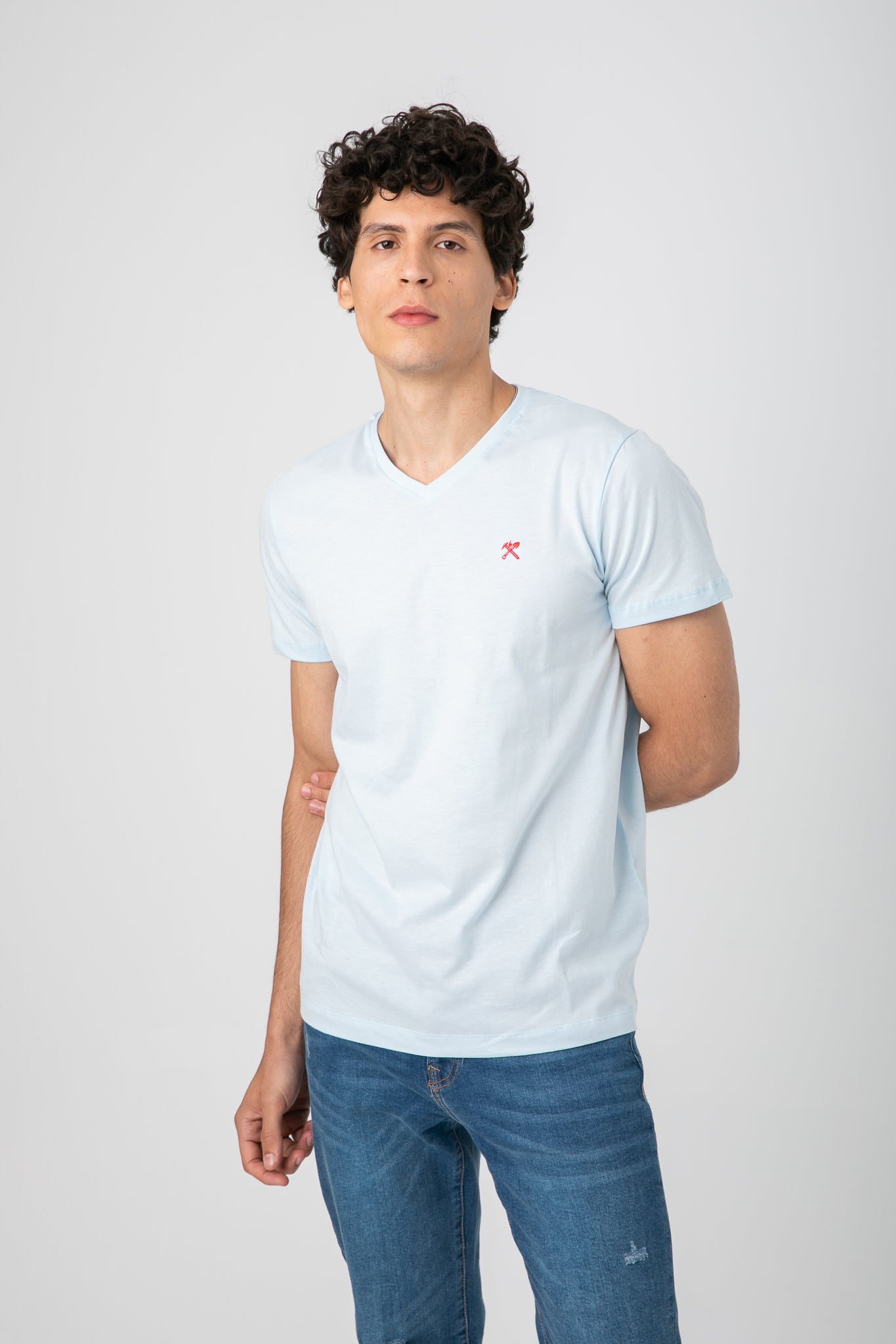 V.NECK T-SHIRT WITH LOGO S22M412