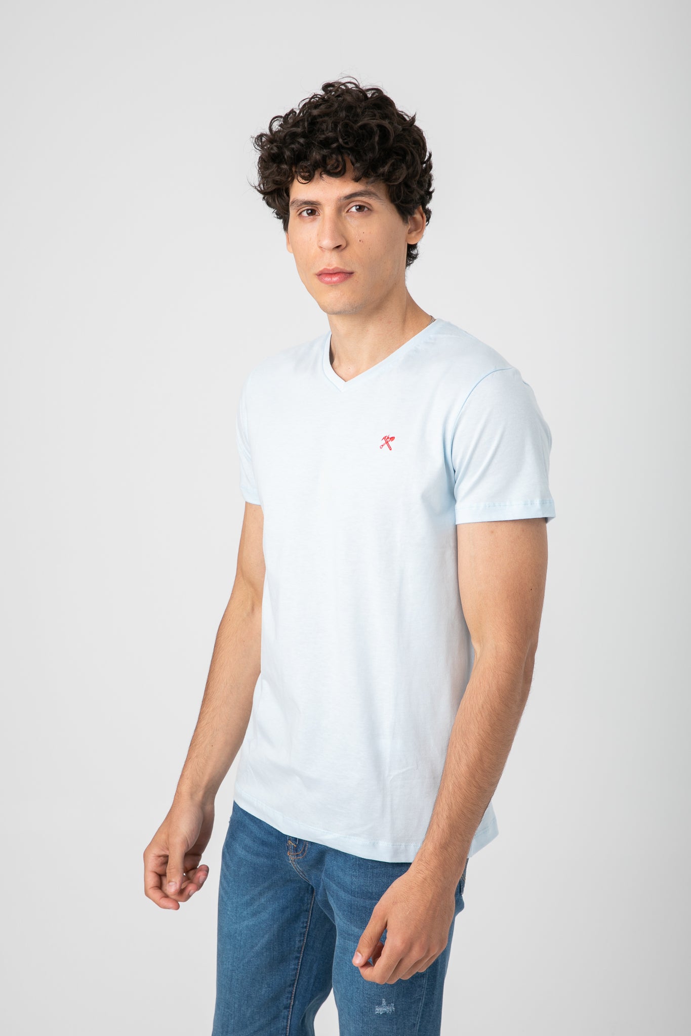 V.NECK T-SHIRT WITH LOGO S22M412