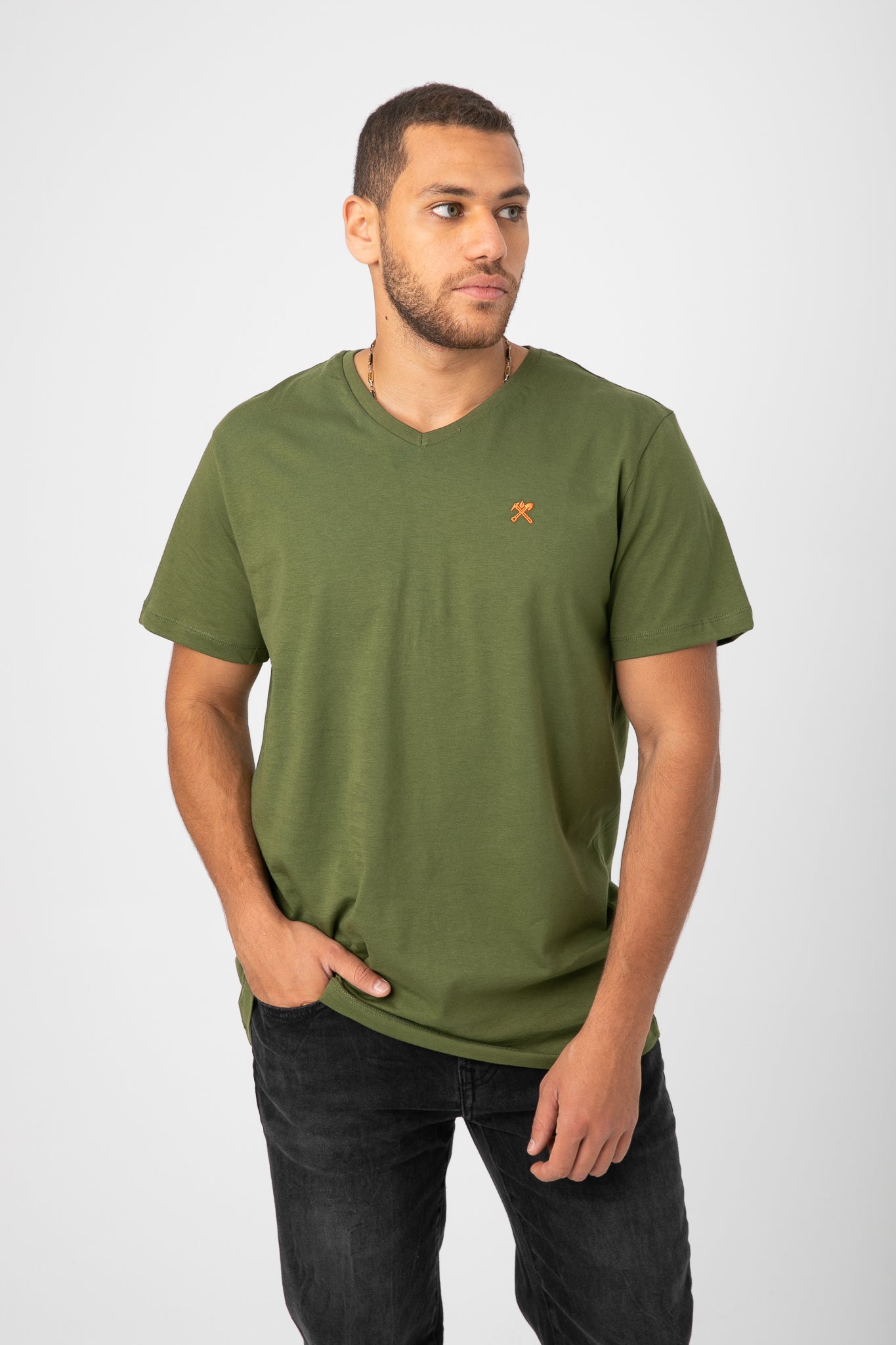 V.NECK T-SHIRT WITH LOGO S22M412