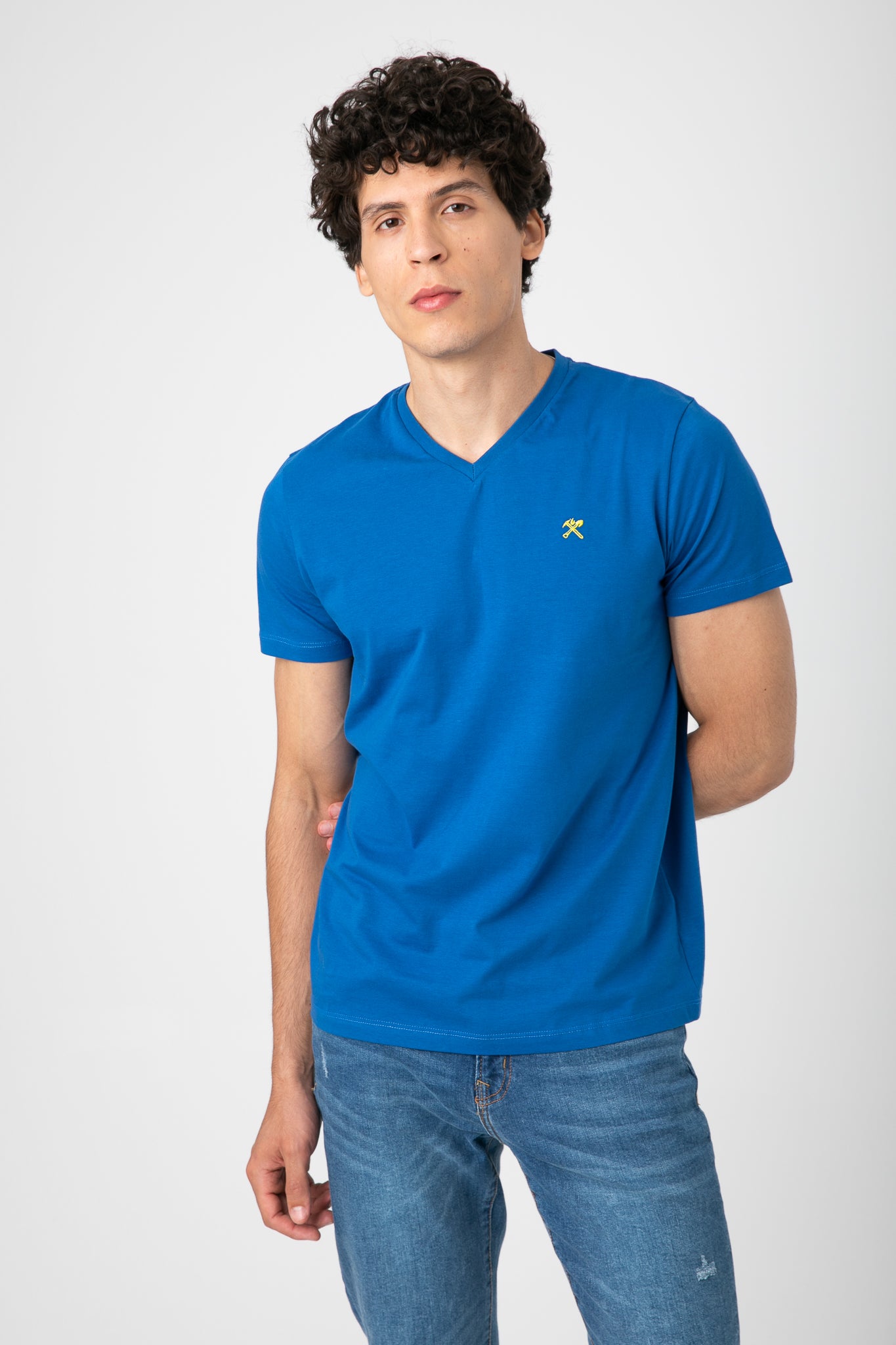 V.NECK T-SHIRT WITH LOGO S22M412