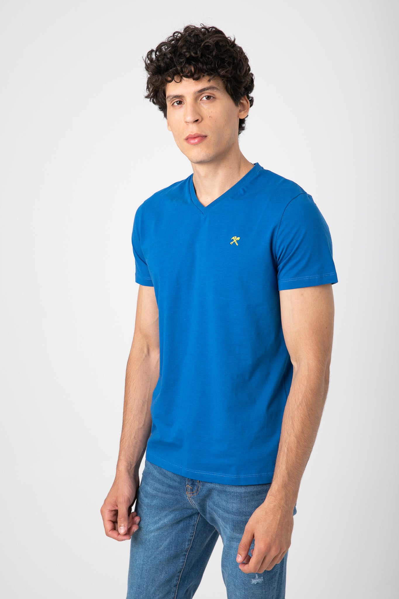 V.NECK T-SHIRT WITH LOGO S22M412