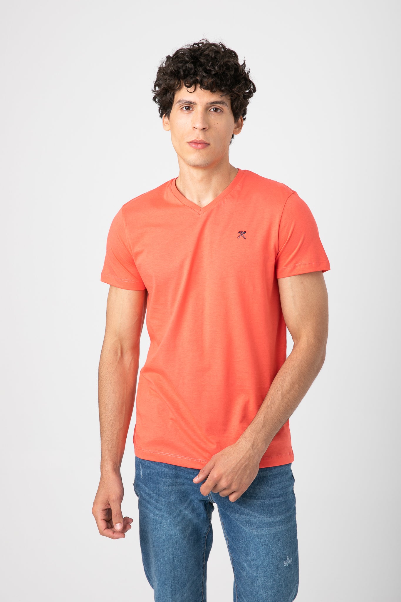 V.NECK T-SHIRT WITH LOGO S22M412